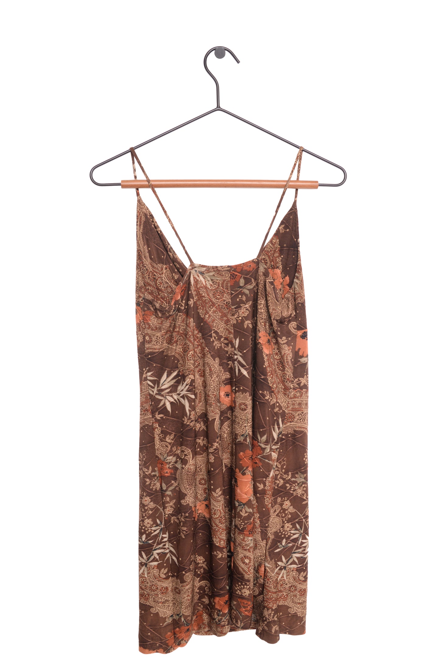 Brown Paisley Mini Dress