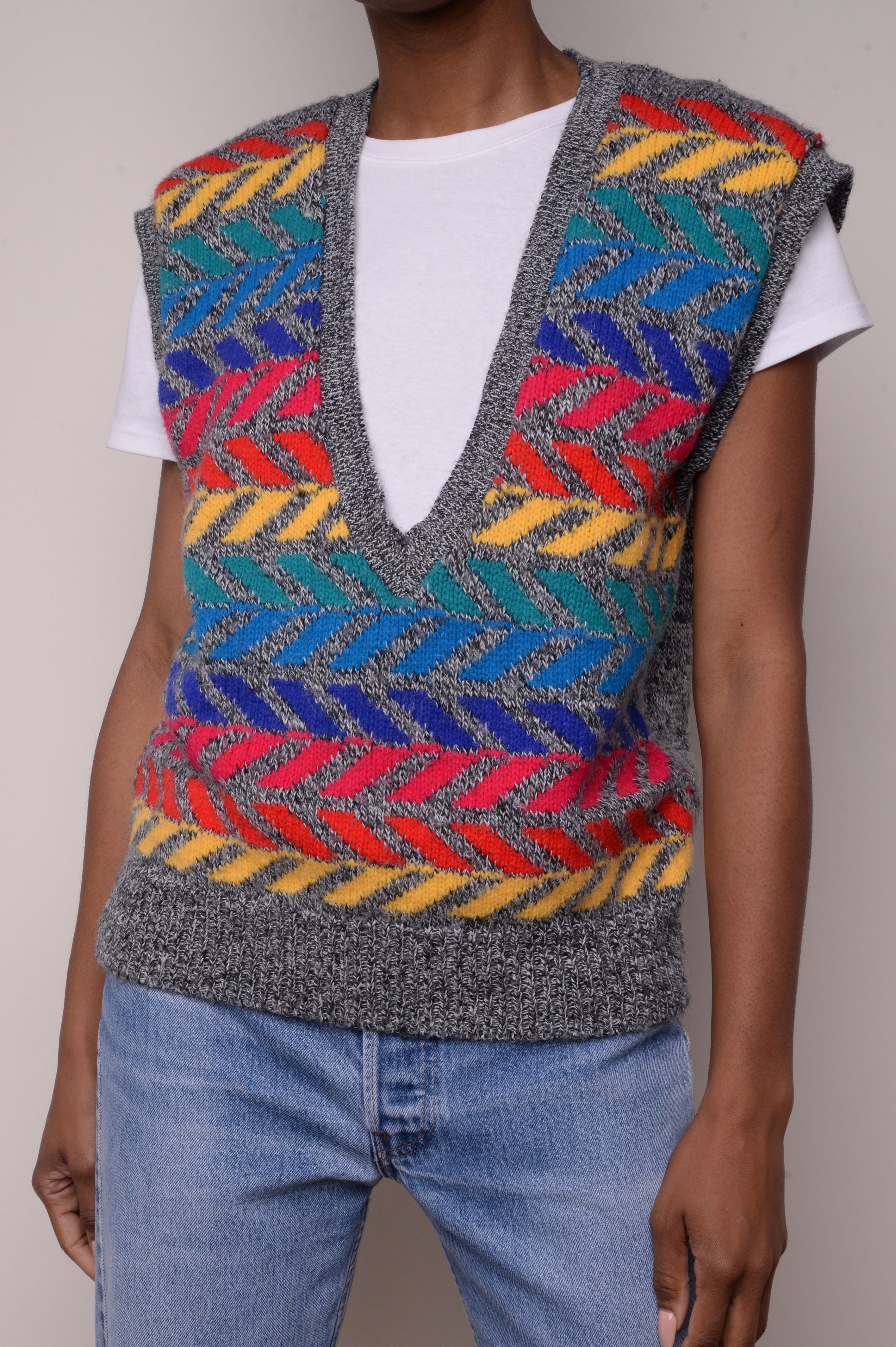 Rainbow Sweater Vest Free Shipping - The Vintage Twin