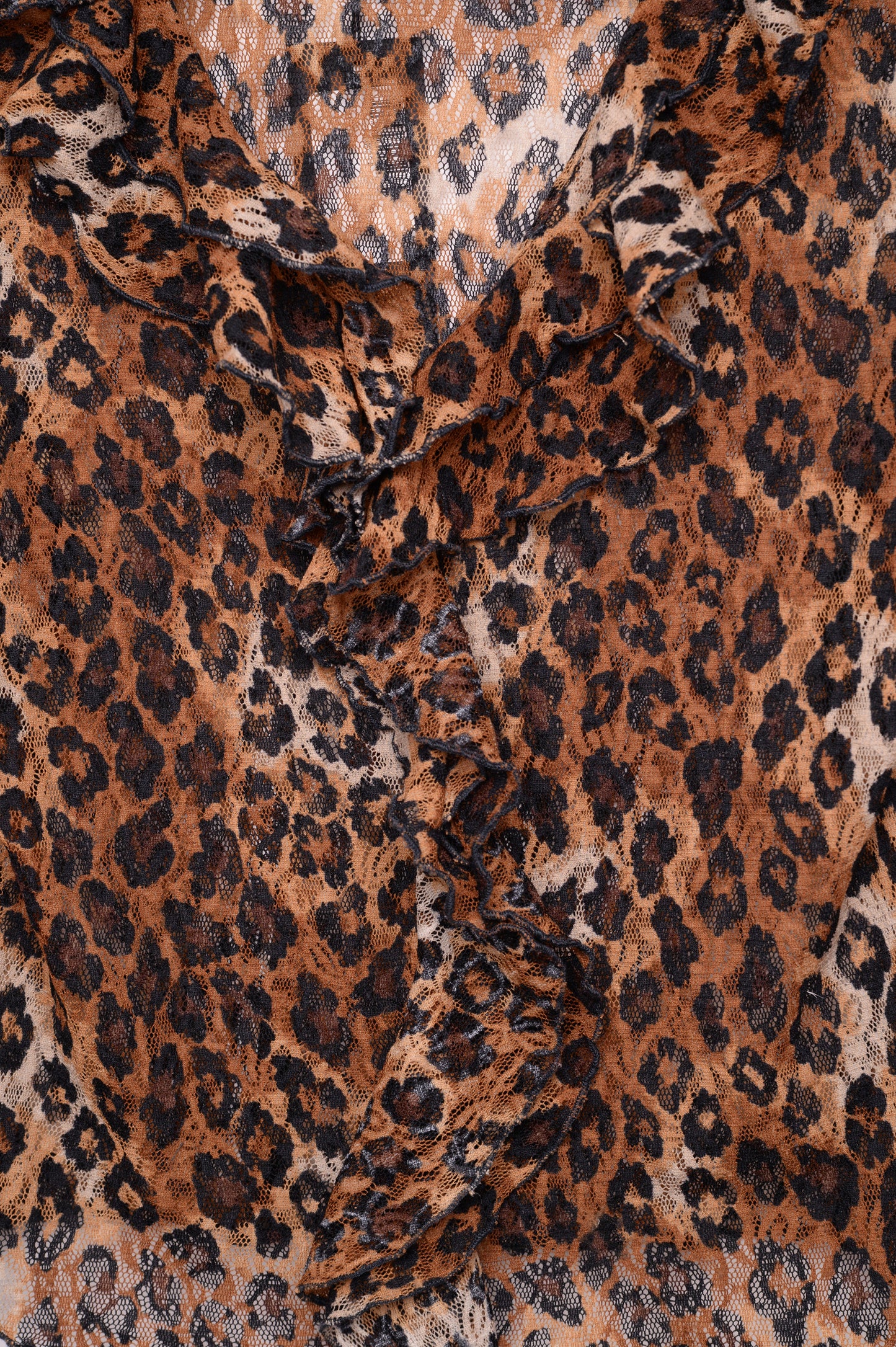 Y2K Leopard Ruffle Top