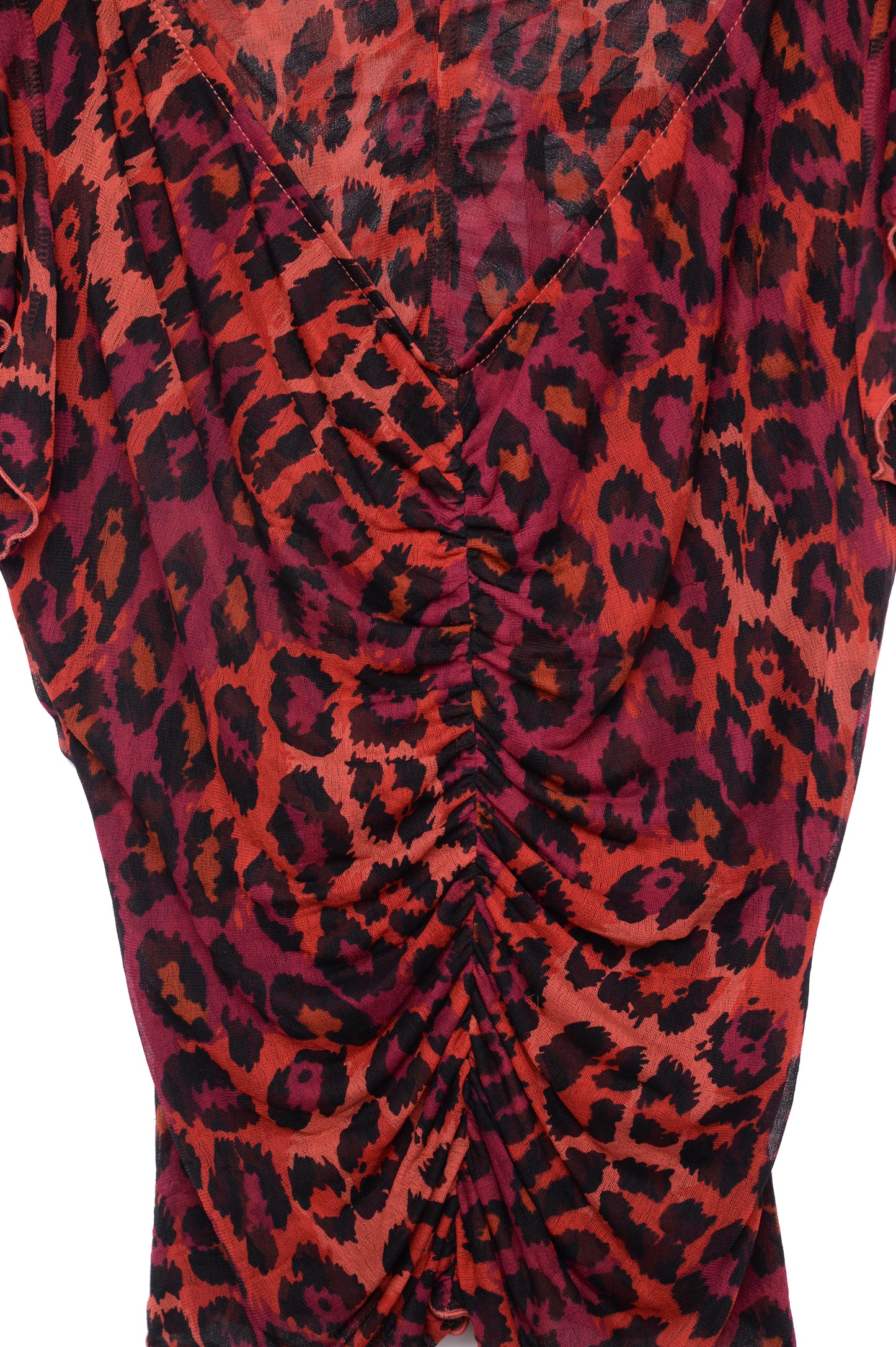 Y2K Slinky Leopard Ruffle Top