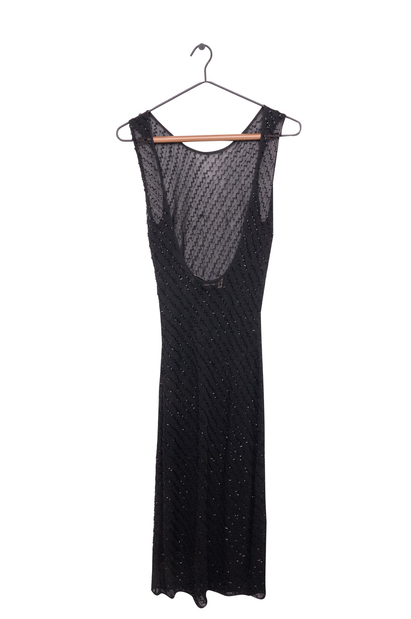 Sheer Front Beaded Dress