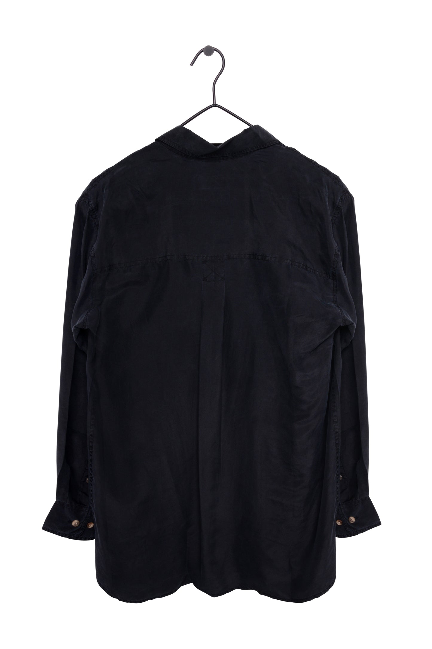 Black Silk Button Down