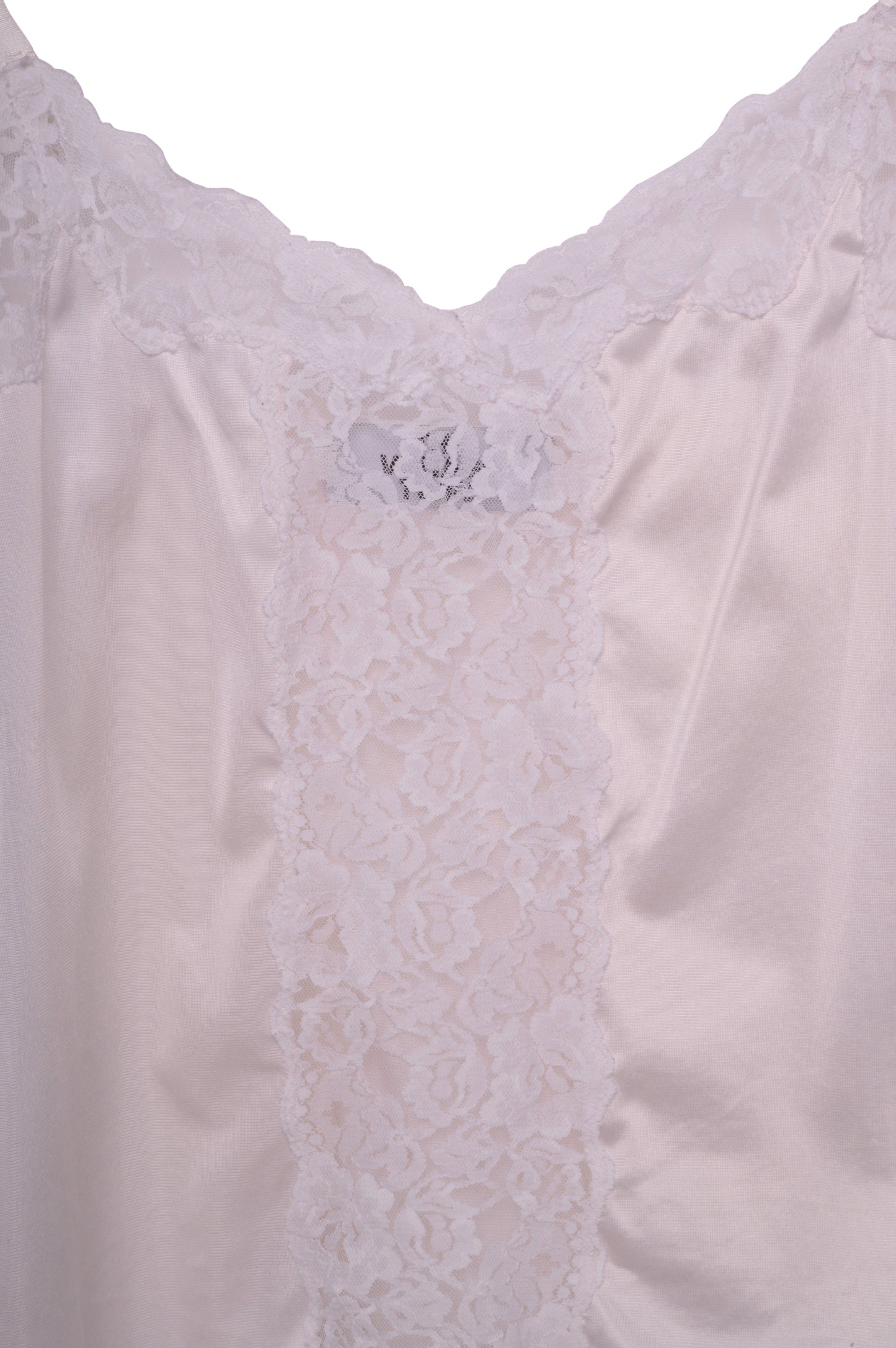 White Lace Trim Slip Top