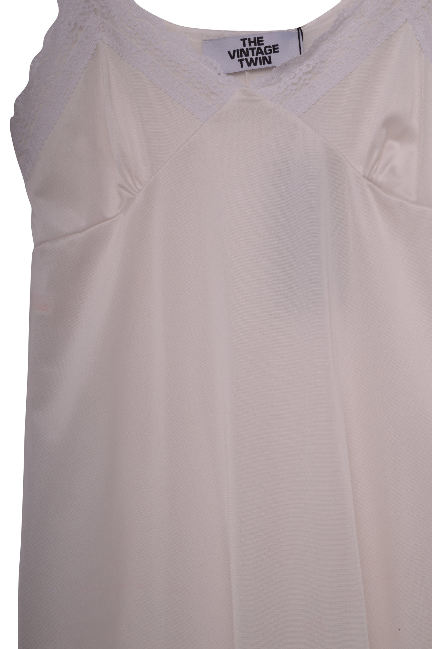 White Lace Trim Slip Dress