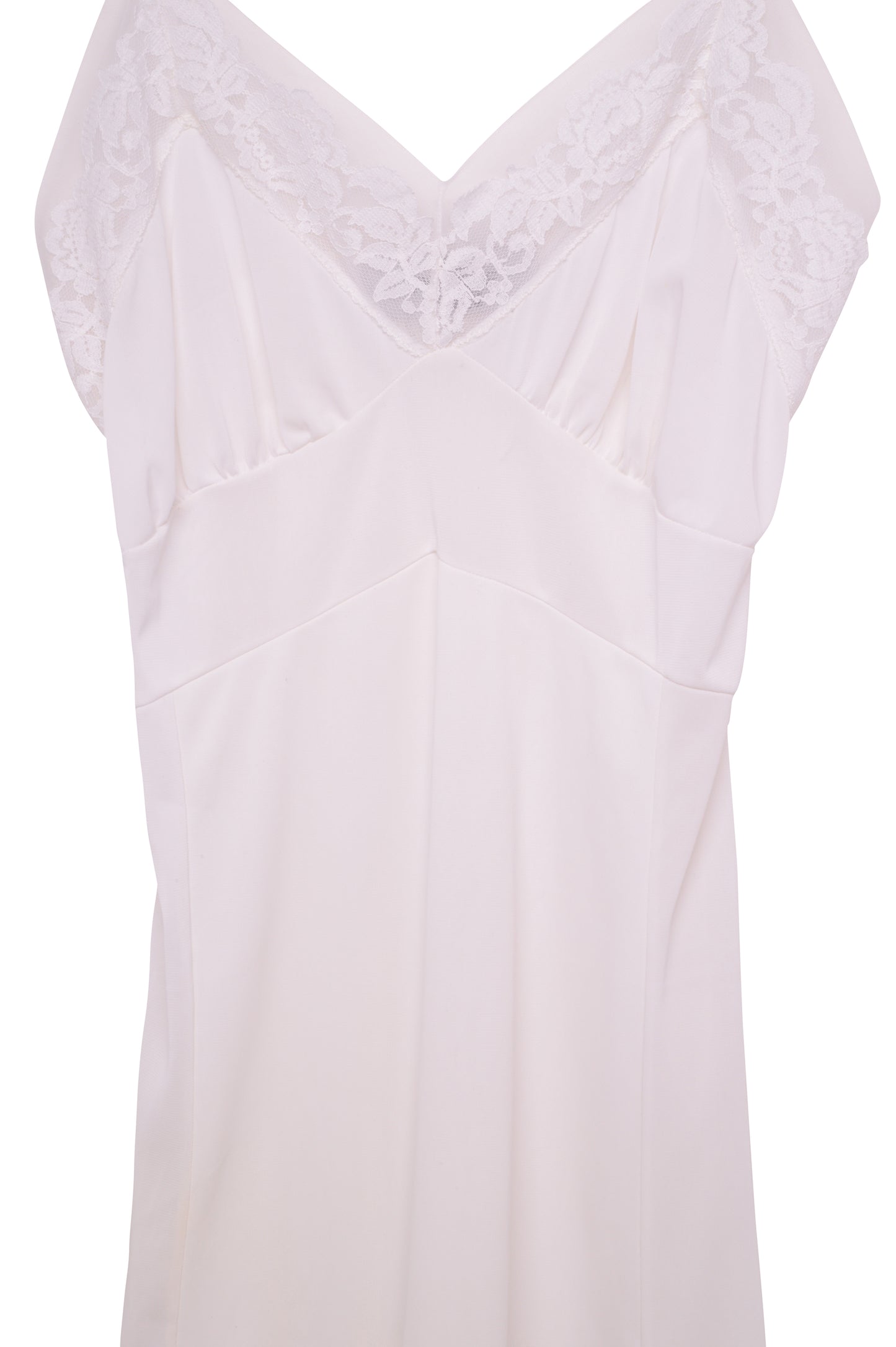 White Lace Panel Slip Dress