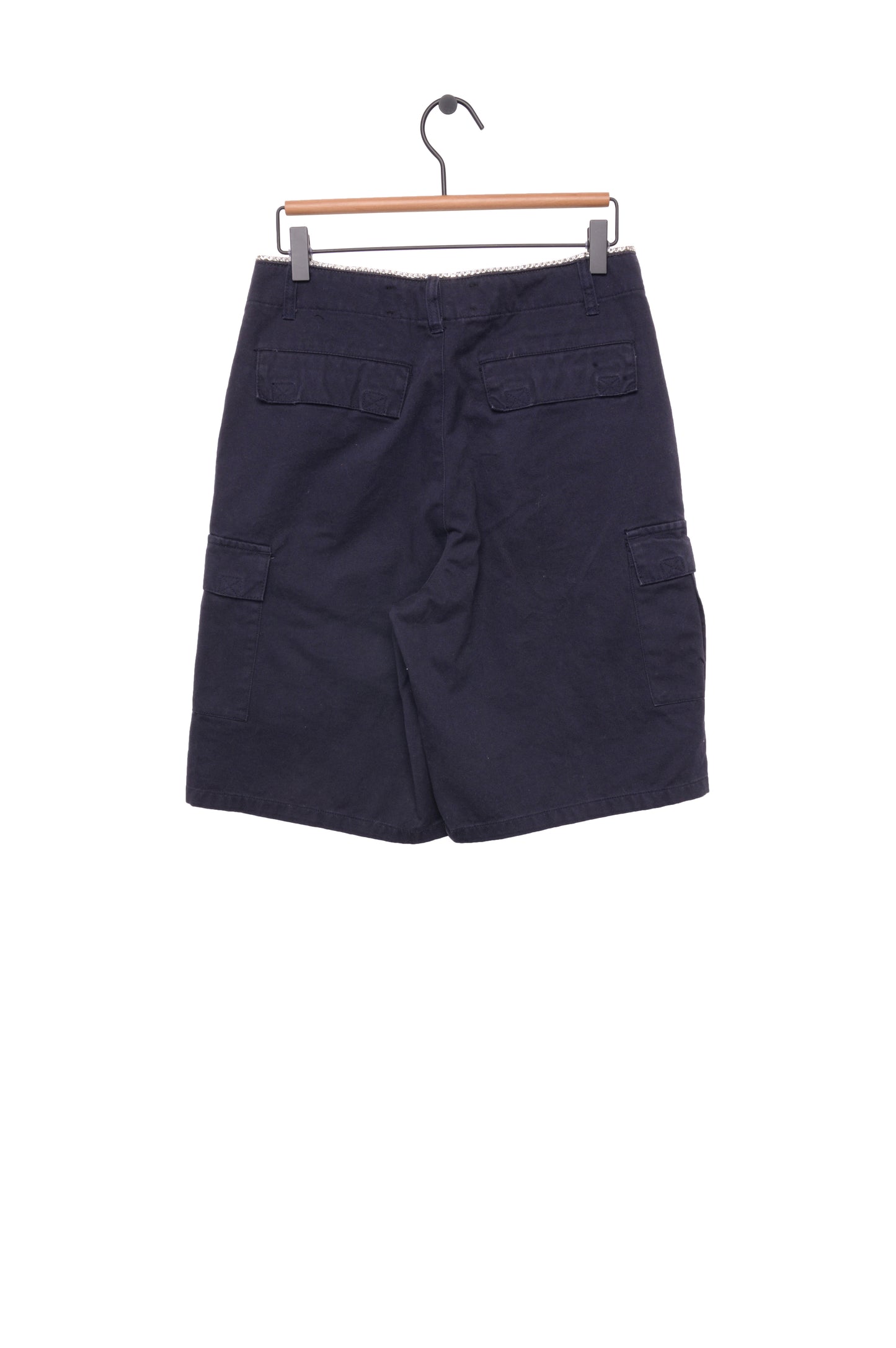 1980s Navy Rhinestone Trim Cargo Shorts