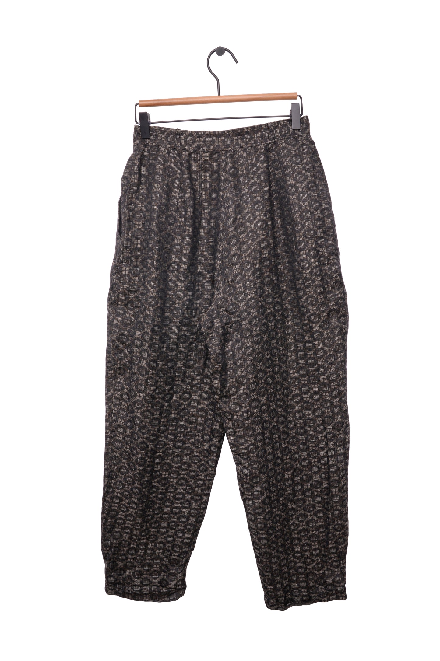 Pleated Geo Cotton Trousers