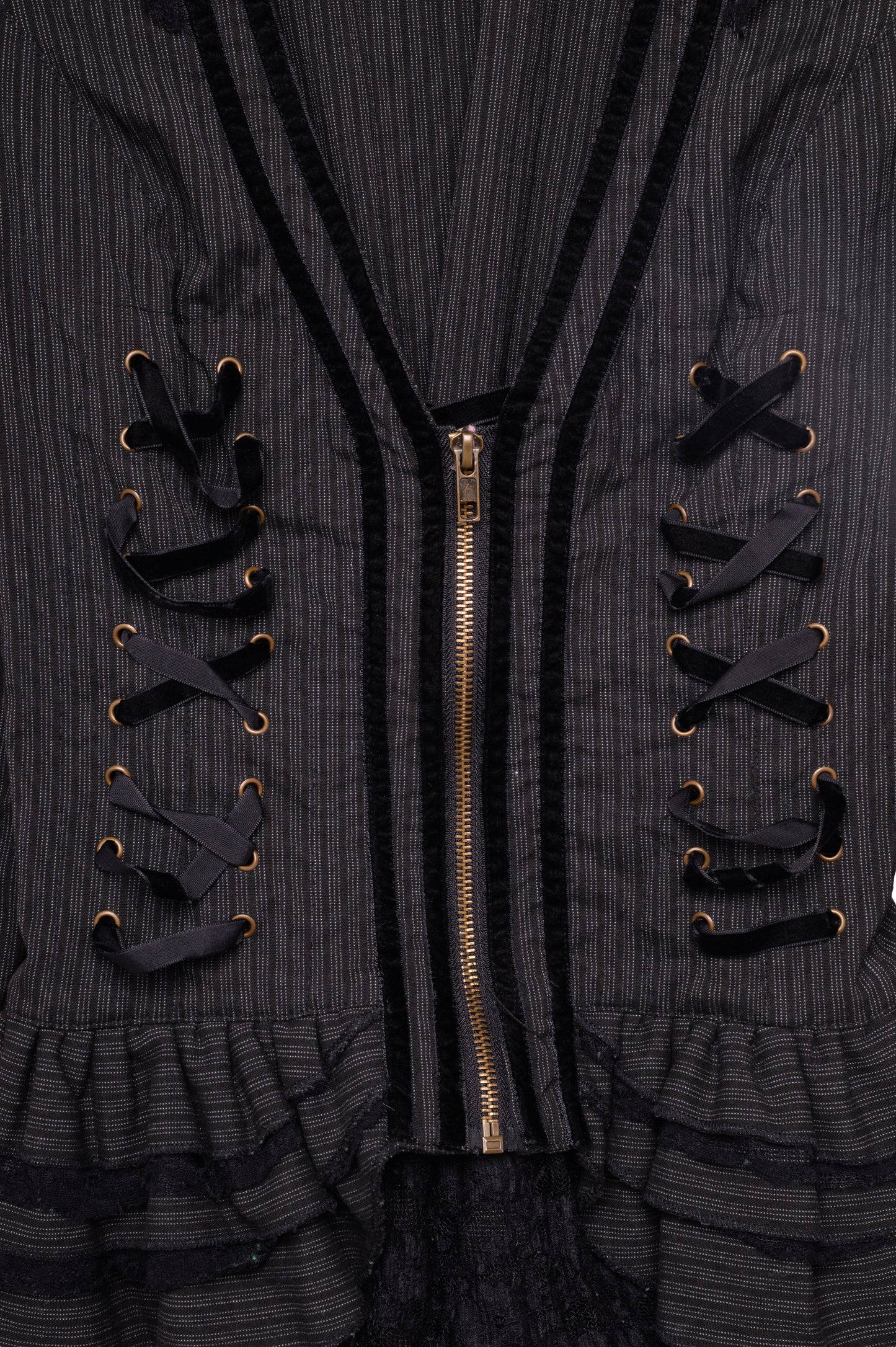 Y2K Ruffle Corset Lace Top