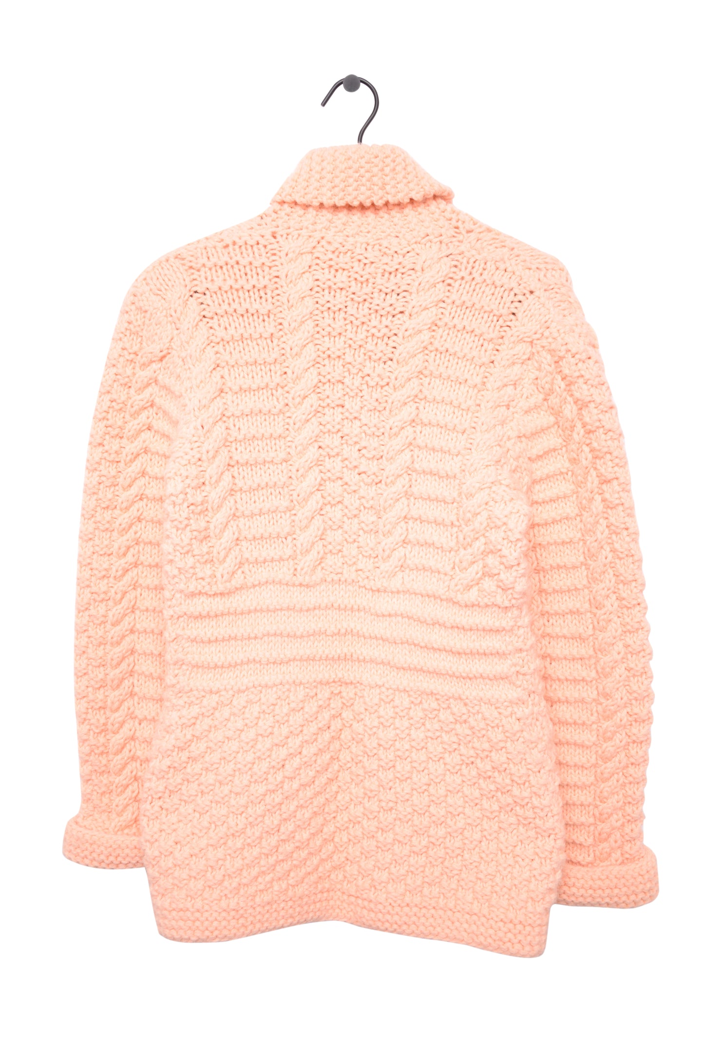 Peach Cable Knit Cardigan Jacket