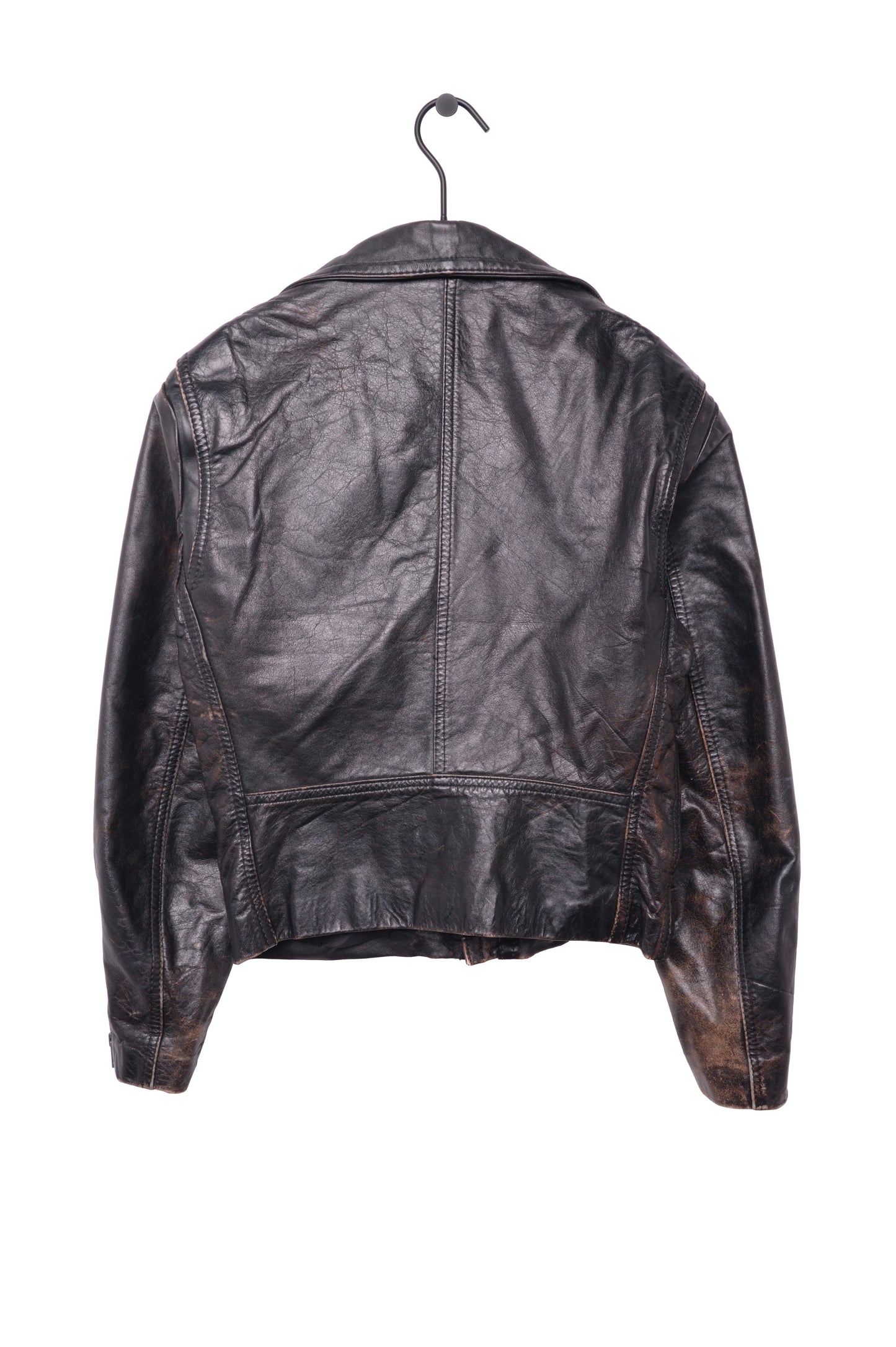 Distressed Leather Moto Jacket