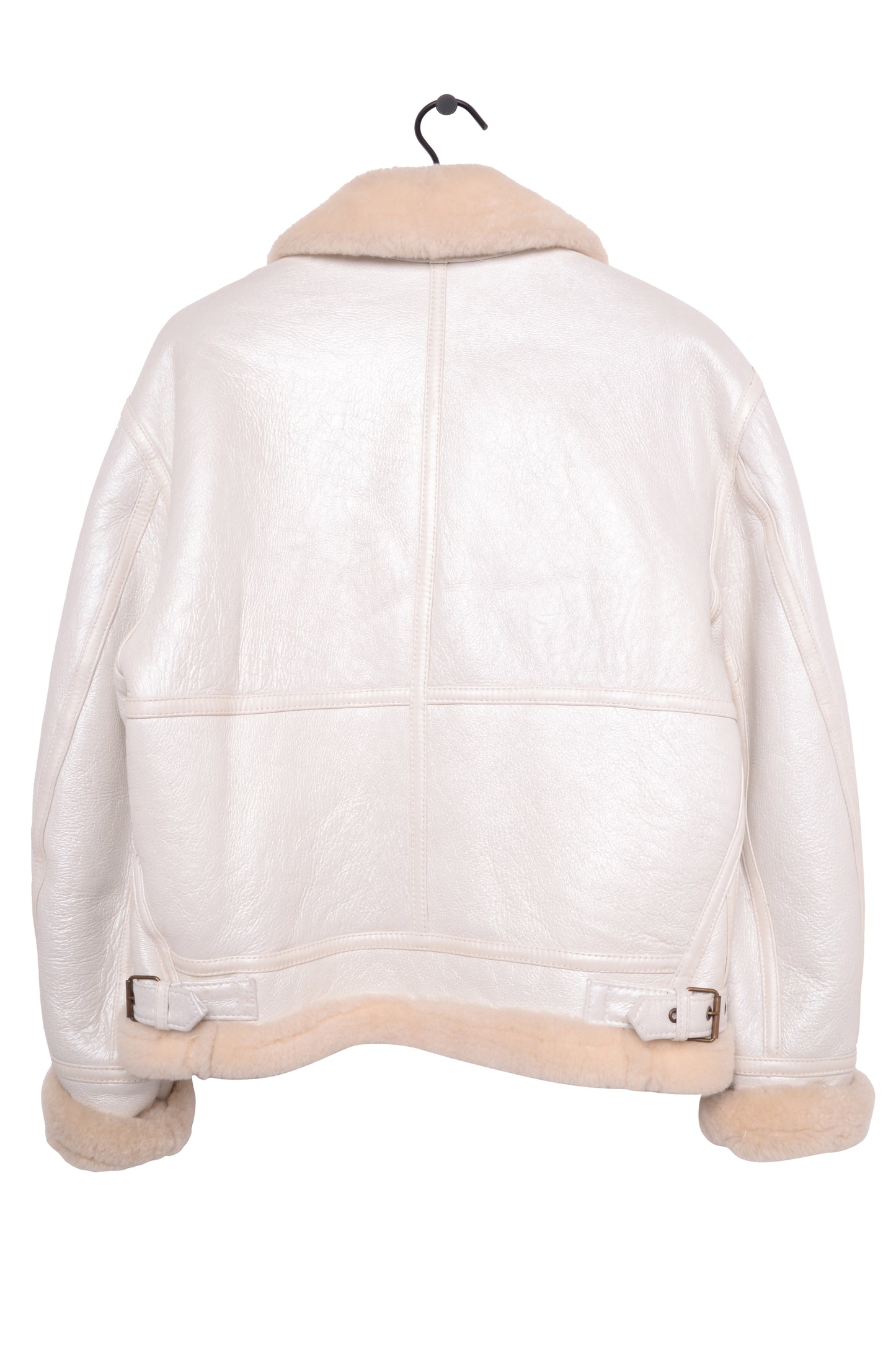 Shearling Lined Leather Aviator Jacket