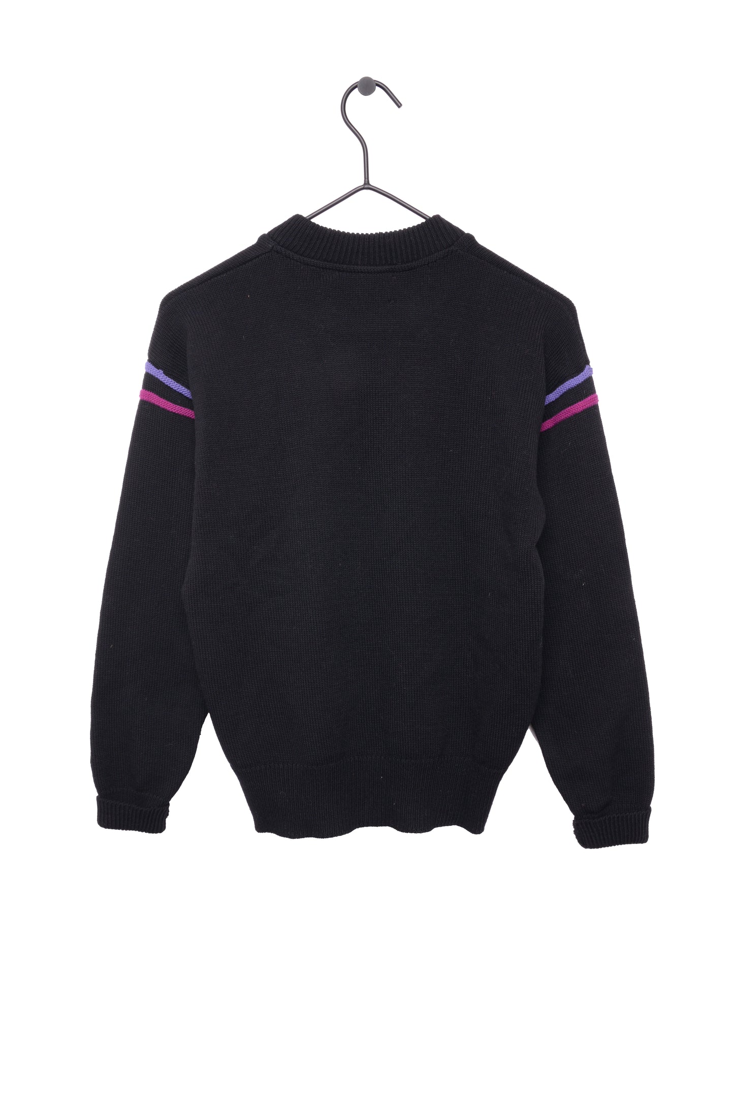 Black Wool Geo Sweater
