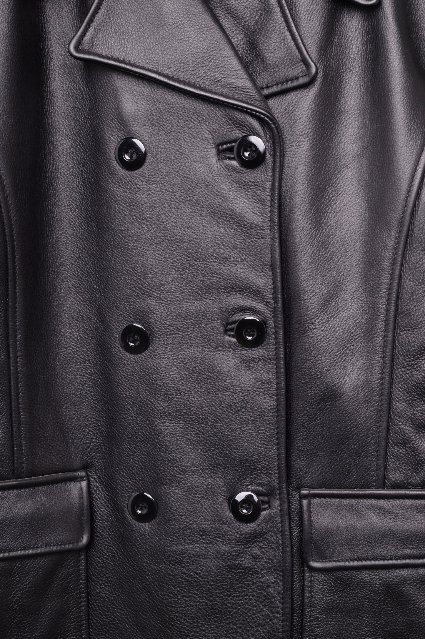 Double Breasted Leather Jacket