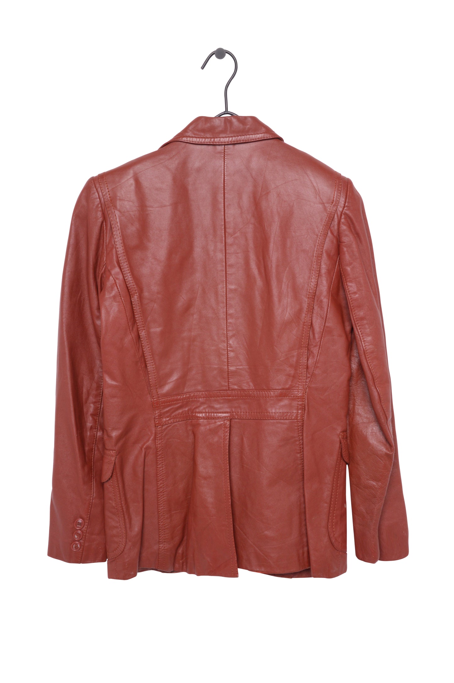Rust Orange Leather Jacket
