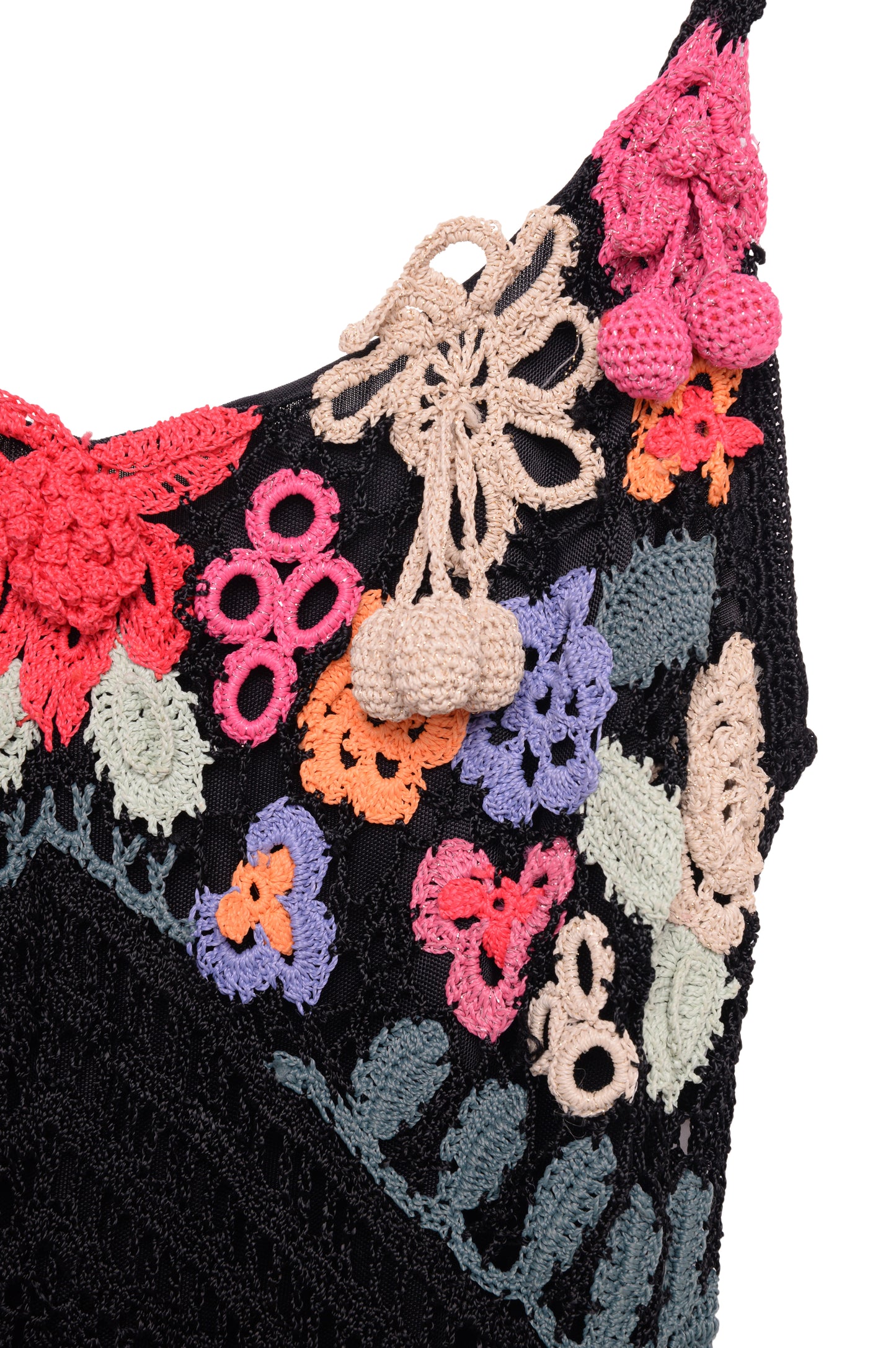 Y2K Hand Crochet Floral Midi Dress