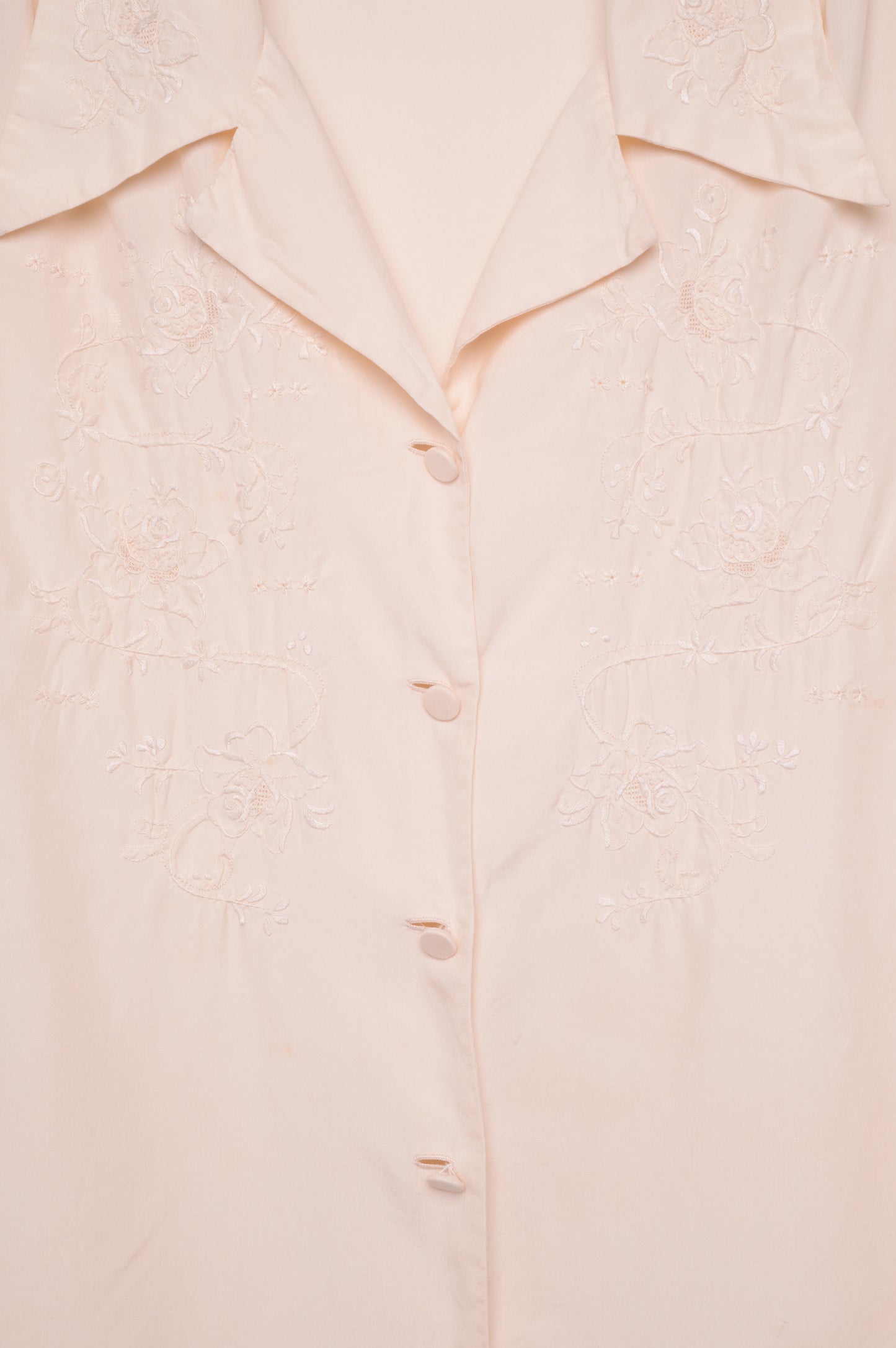 Cream Silk Button Top