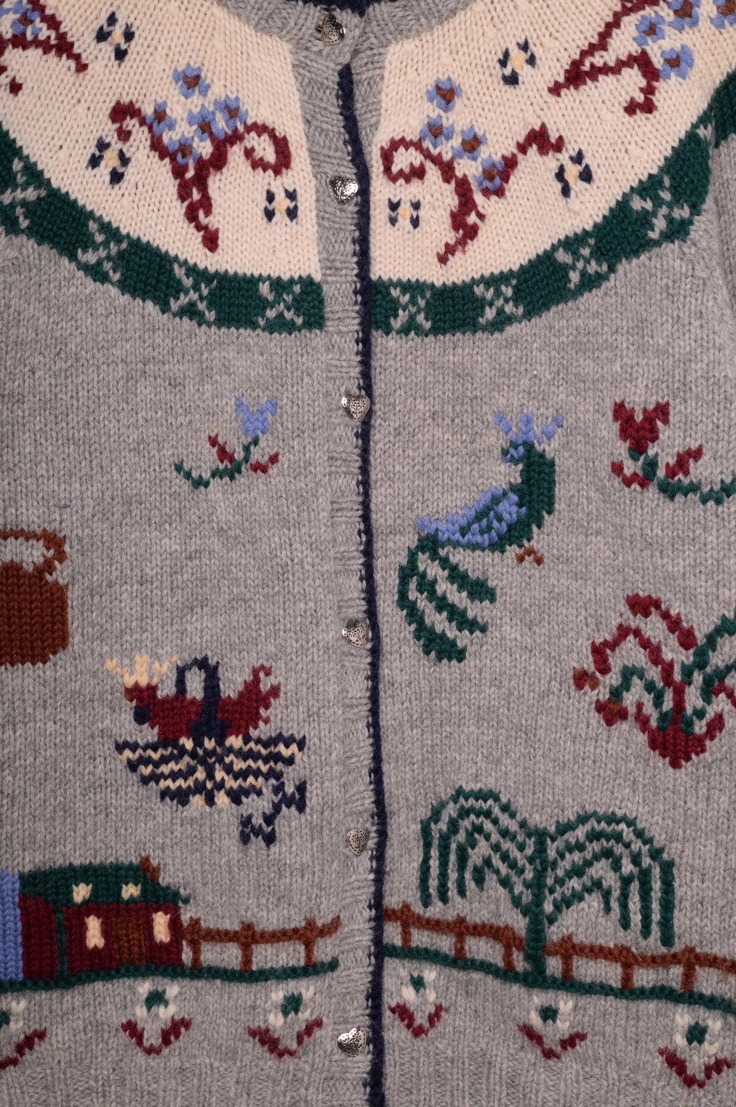 Wool Farm Scene Grandma Cardigan