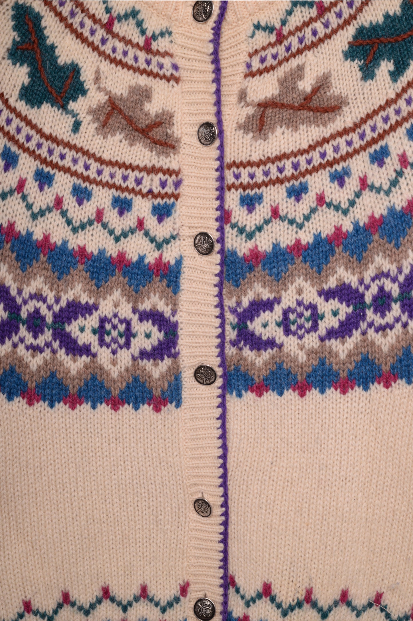 Wool Autumn Leaves Cardigan