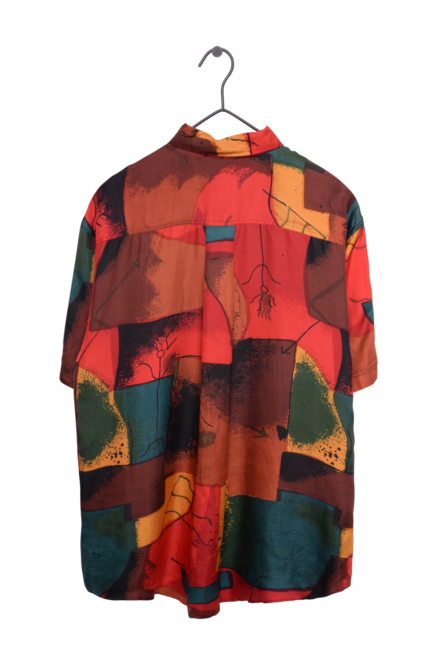 Abstract Silk Button Down