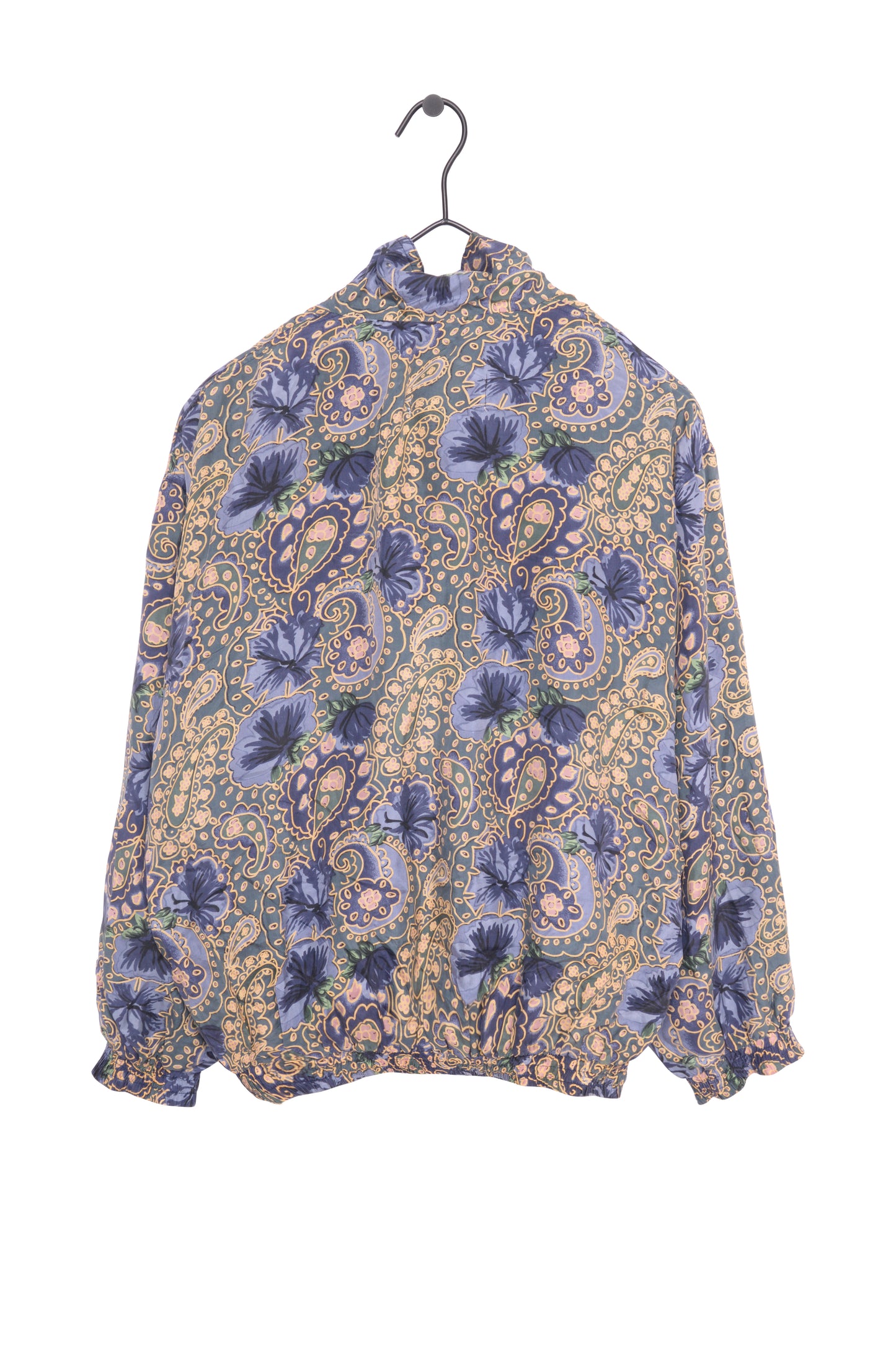 Silk Paisley Floral Windbreaker
