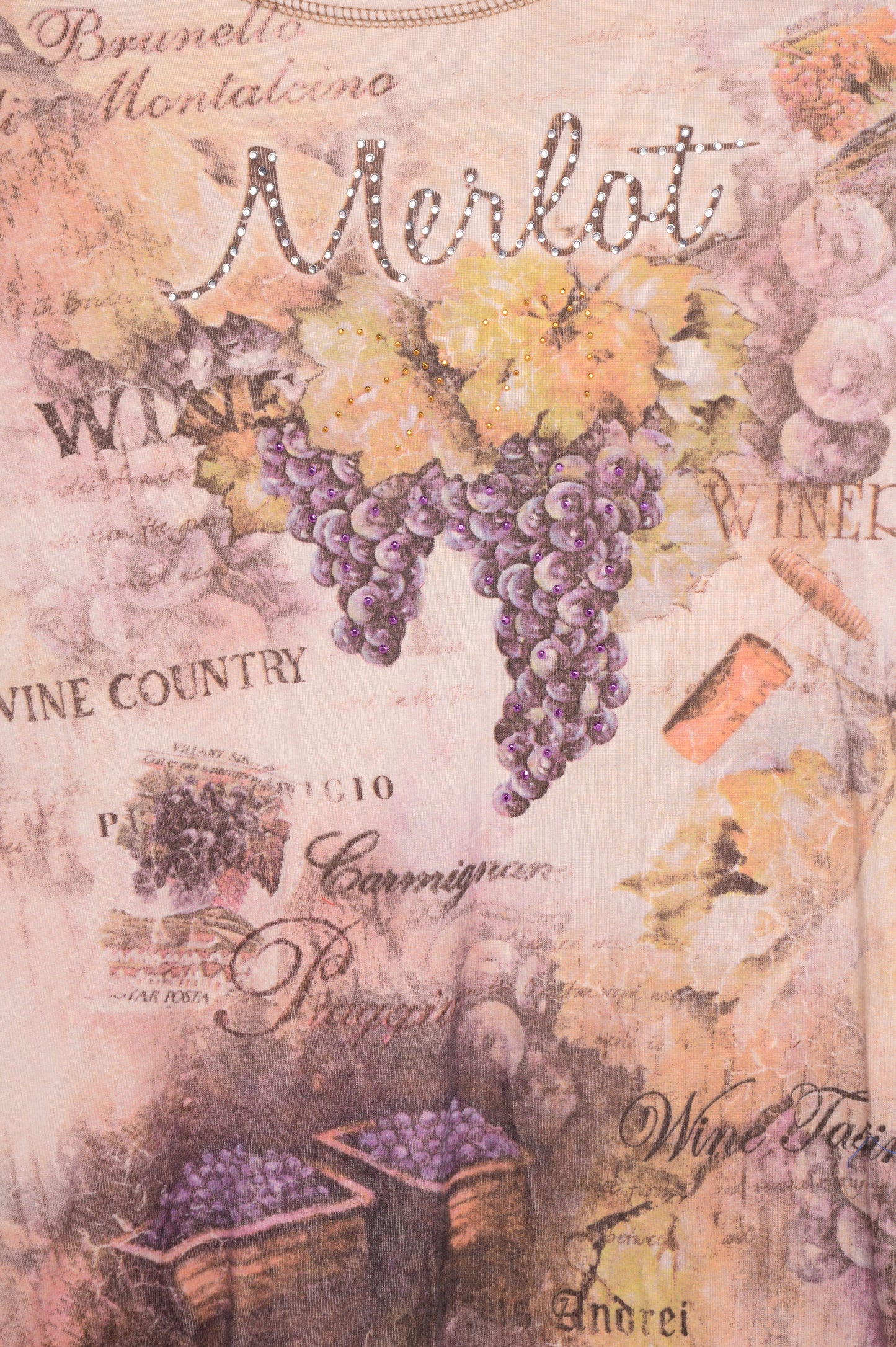 Y2K Merlot Rhinestone Top