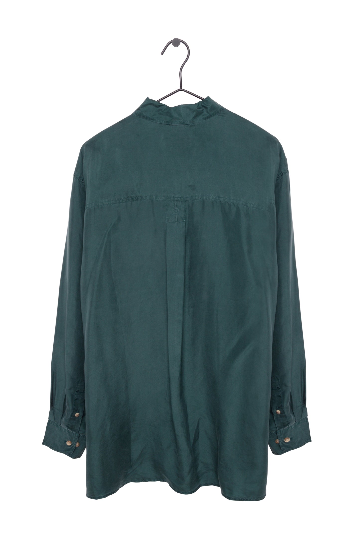Evergreen Silk Button Down