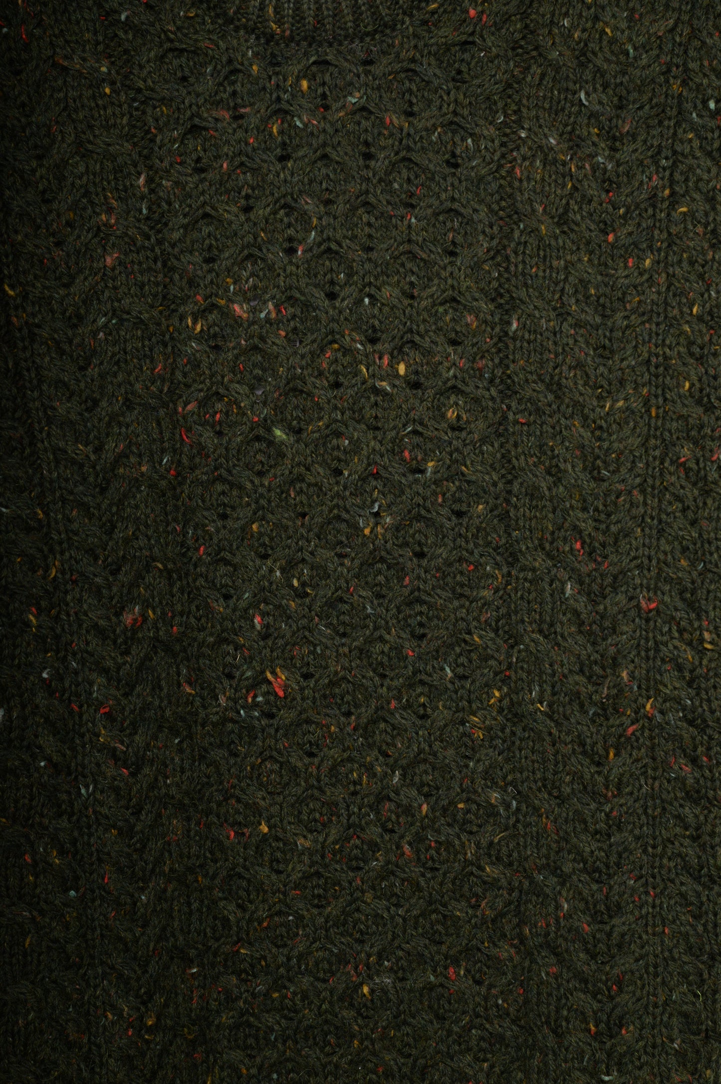 Green Wool Cable Knit Sweater