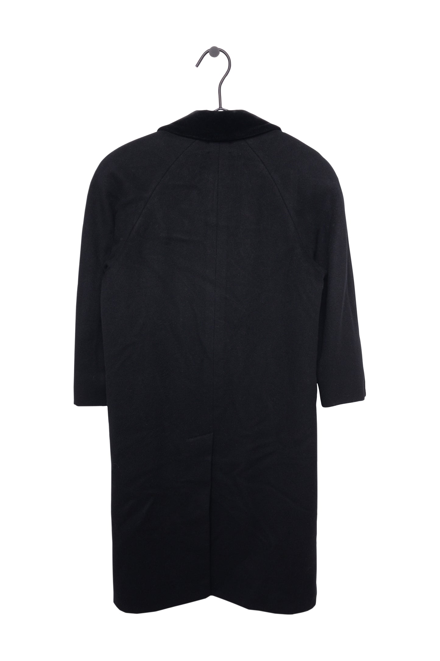 Black Velvet Collar Wool Coat