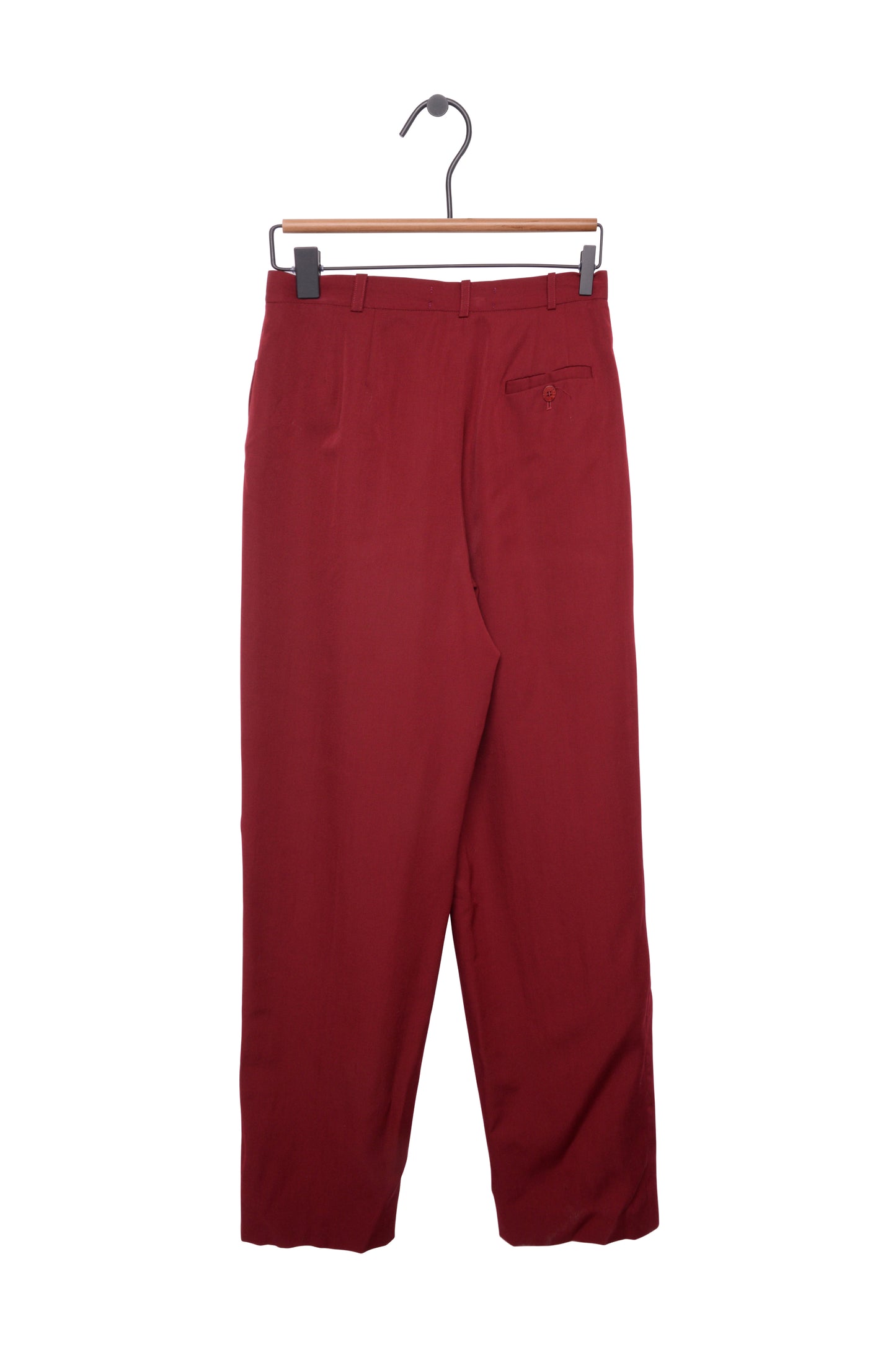 Maroon Pleated Wool Trousers