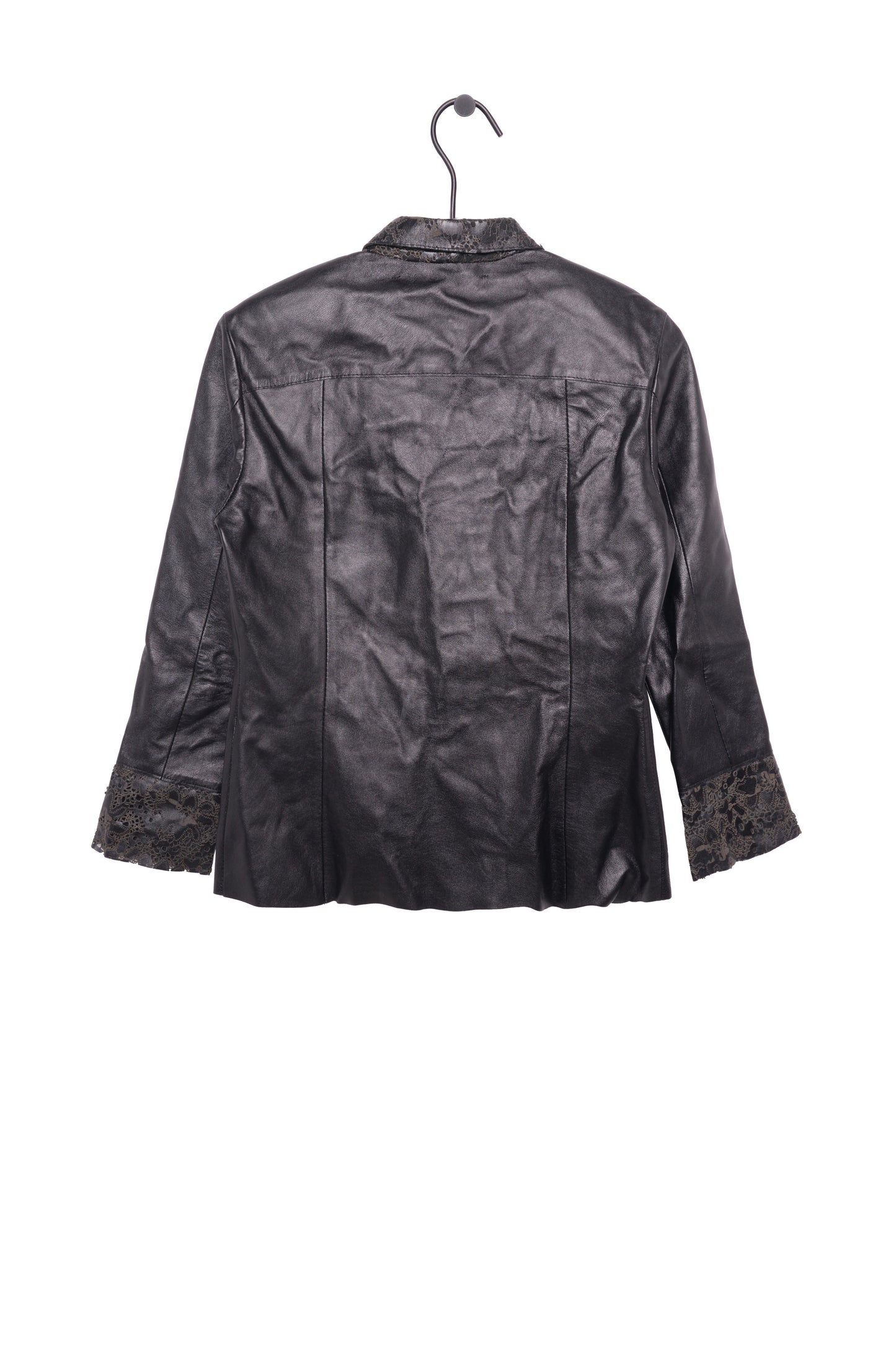 Leather Lace Panel Top
