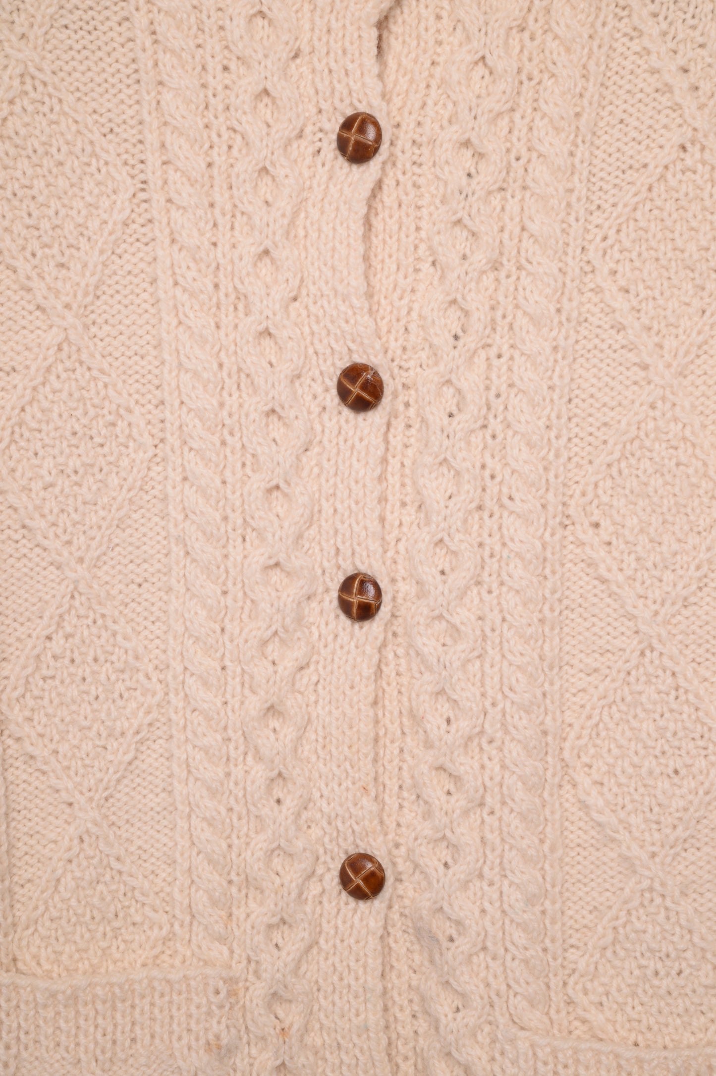 Irish Cable Knit Wool Cardigan