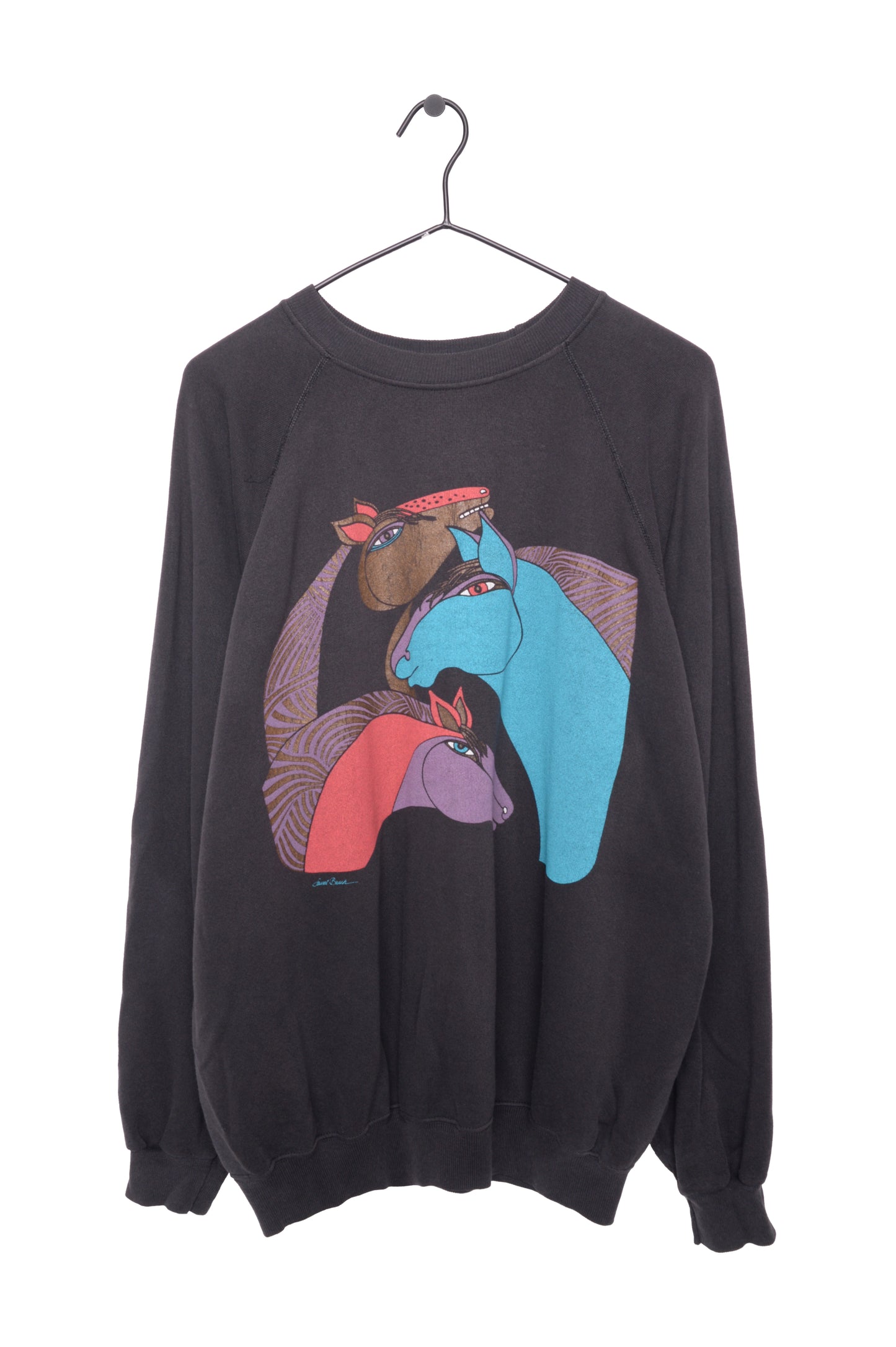 Abstract Horses Raglan Sweatshirt
