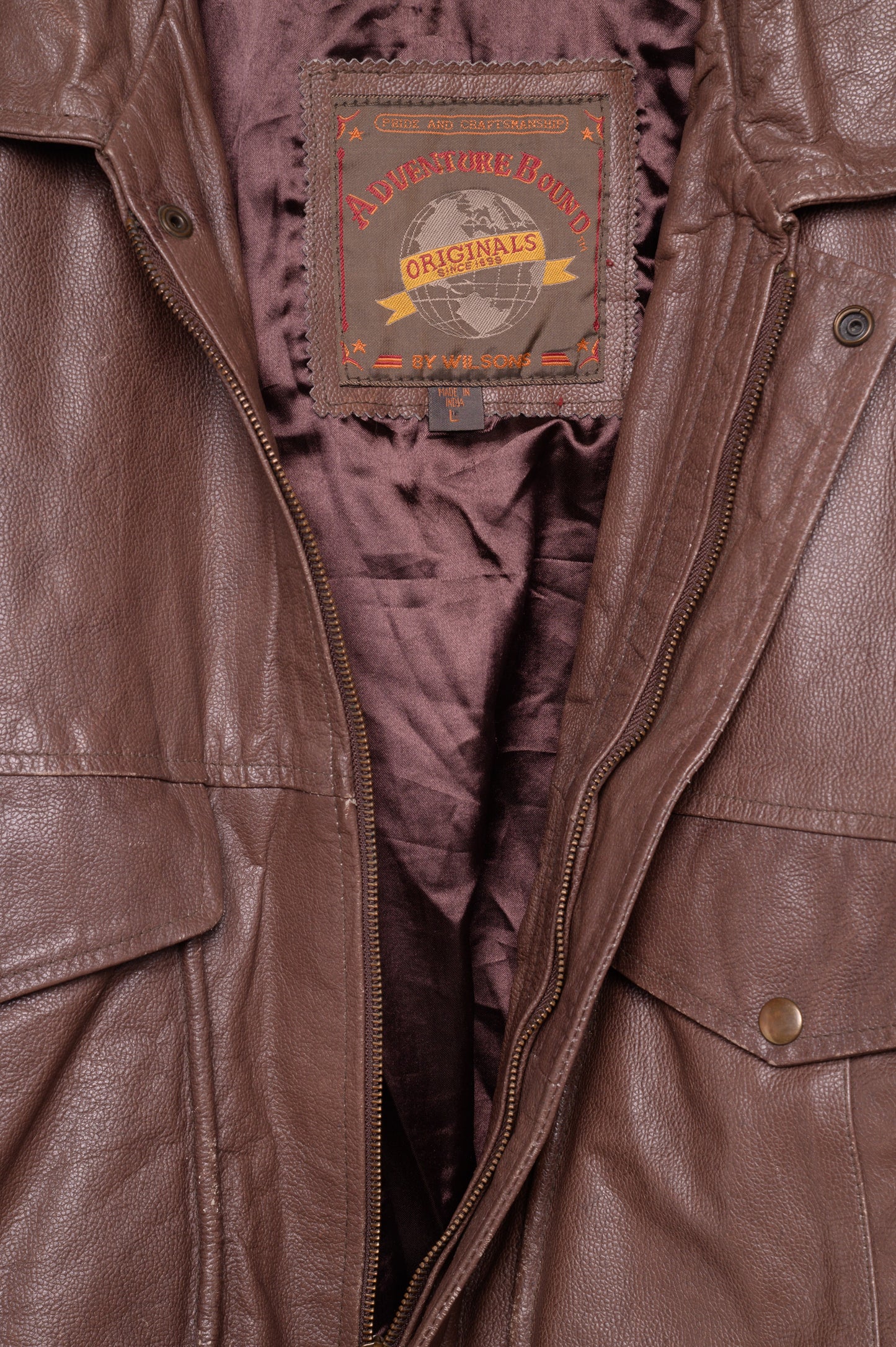 Brown Leather Bomber