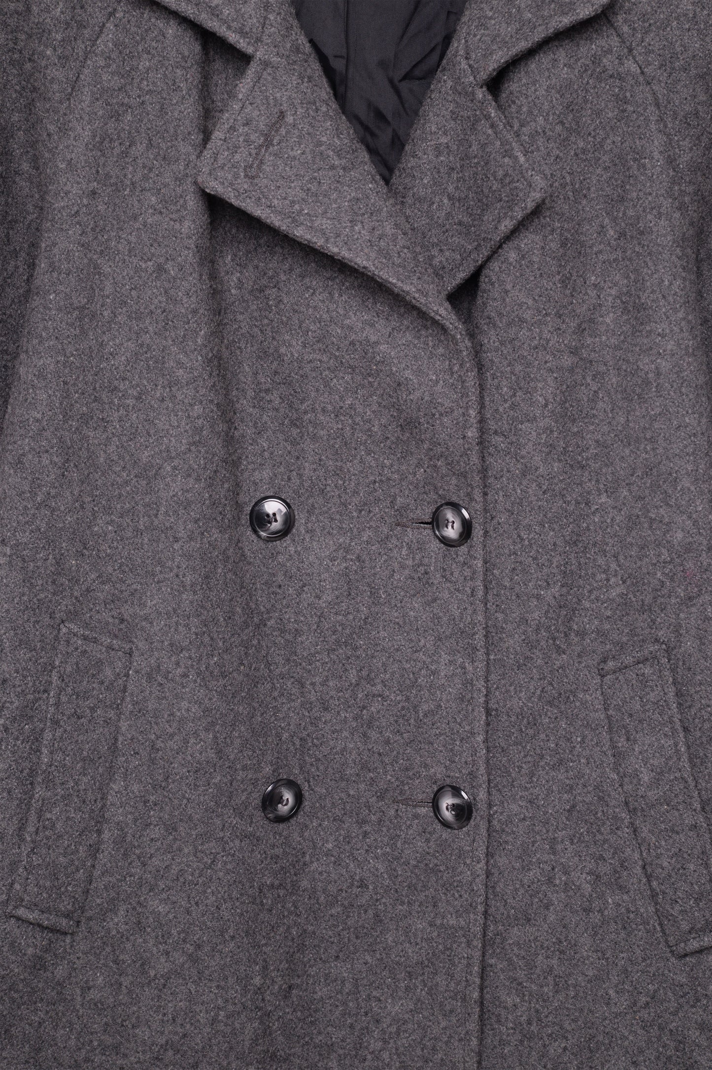 1980s Charcoal Wool Coat USA