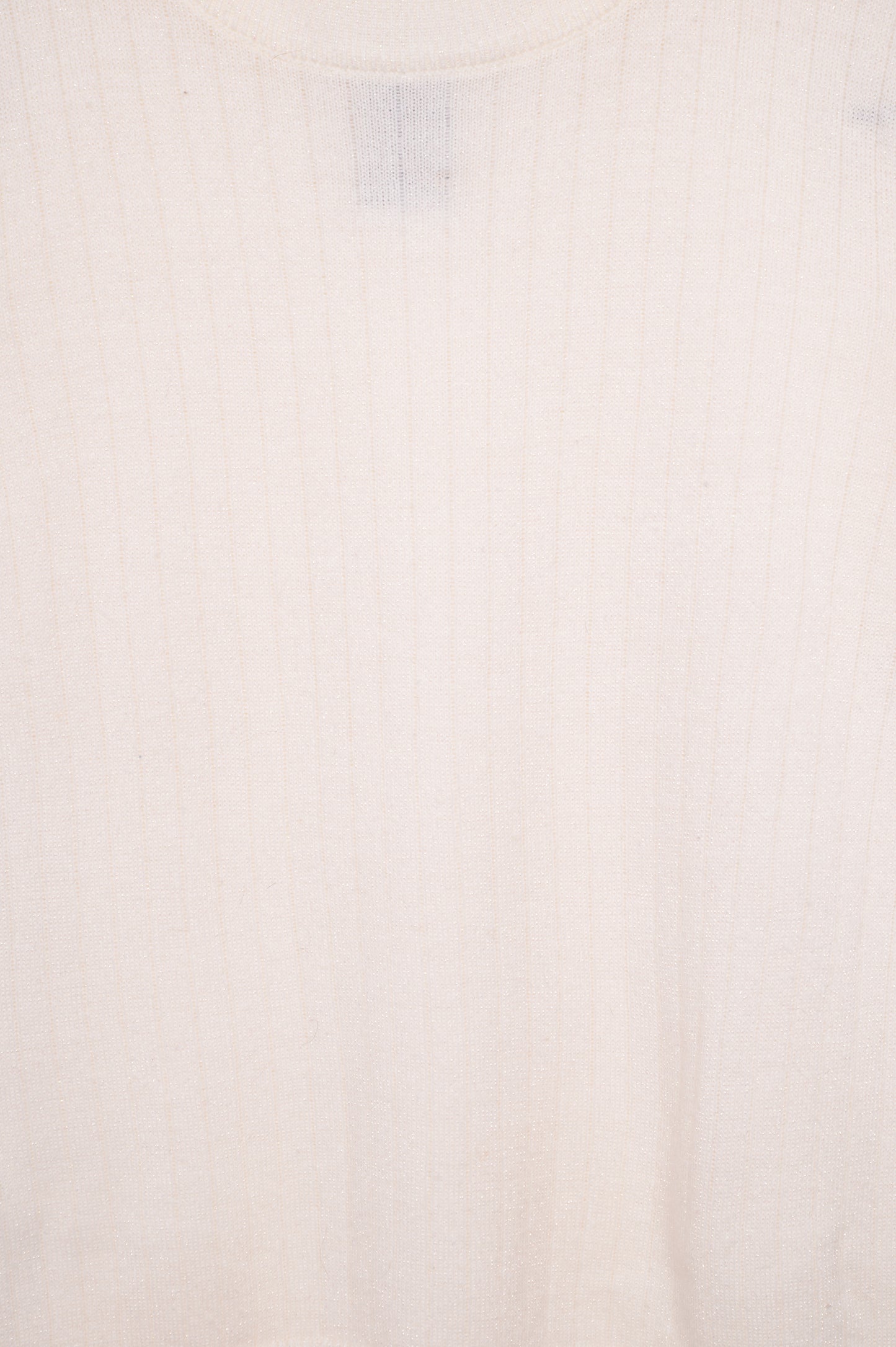 Cream Knit Metallic Top