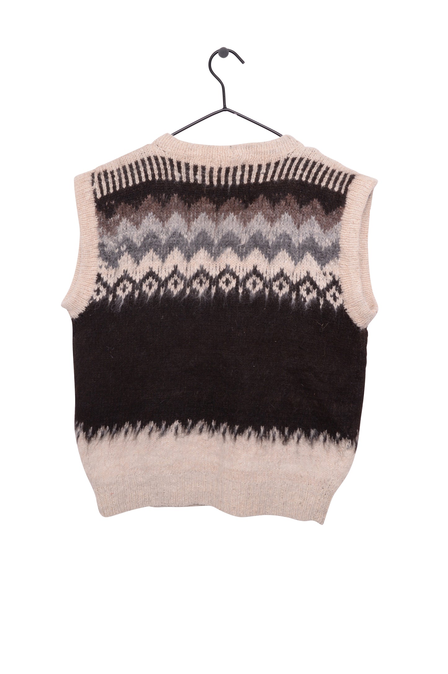 Wool Geometric Button Sweater Vest