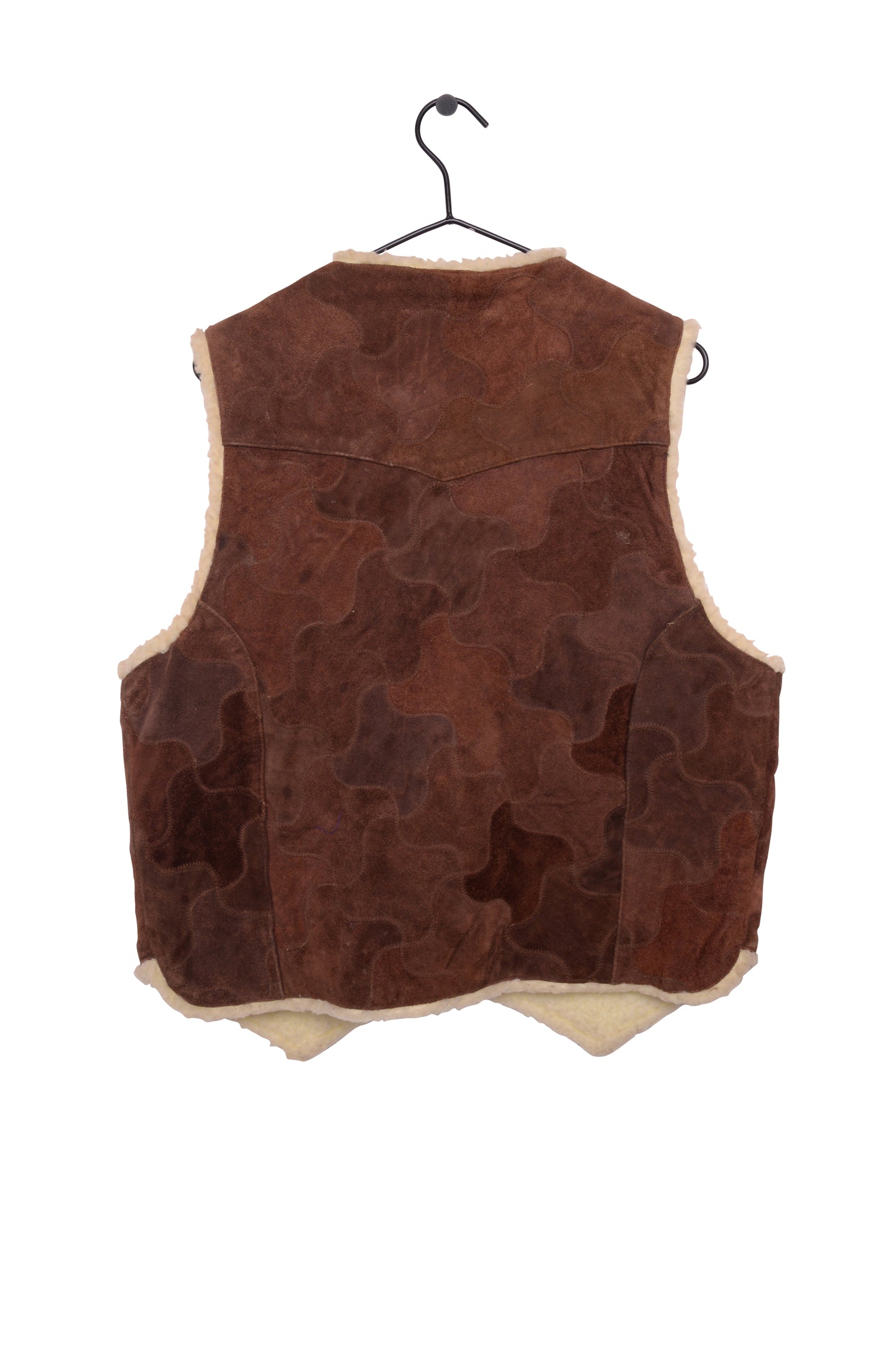 Shearling Patchwork Suede Vest
