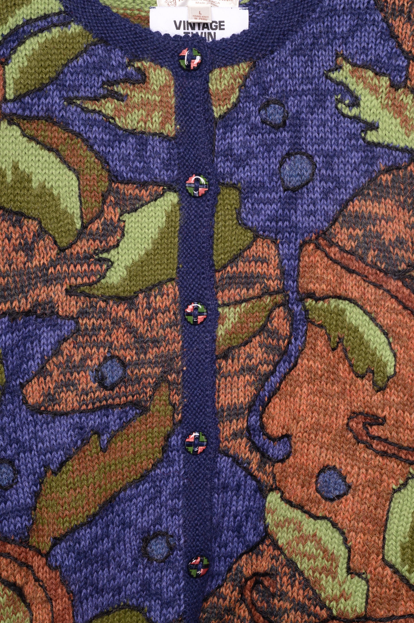 Hand Knit Leaves Cardigan