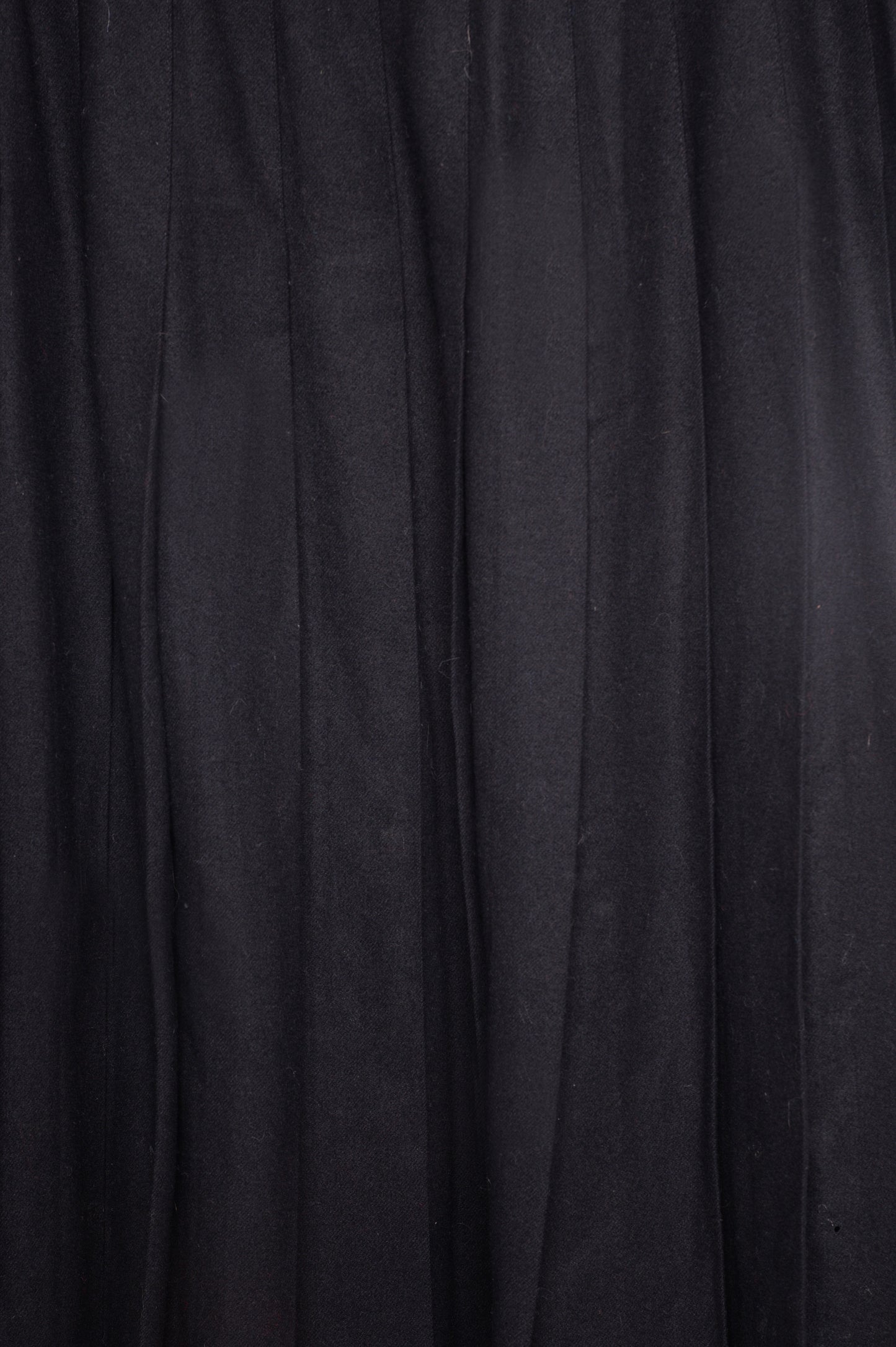 Black Pleated Wool Skirt
