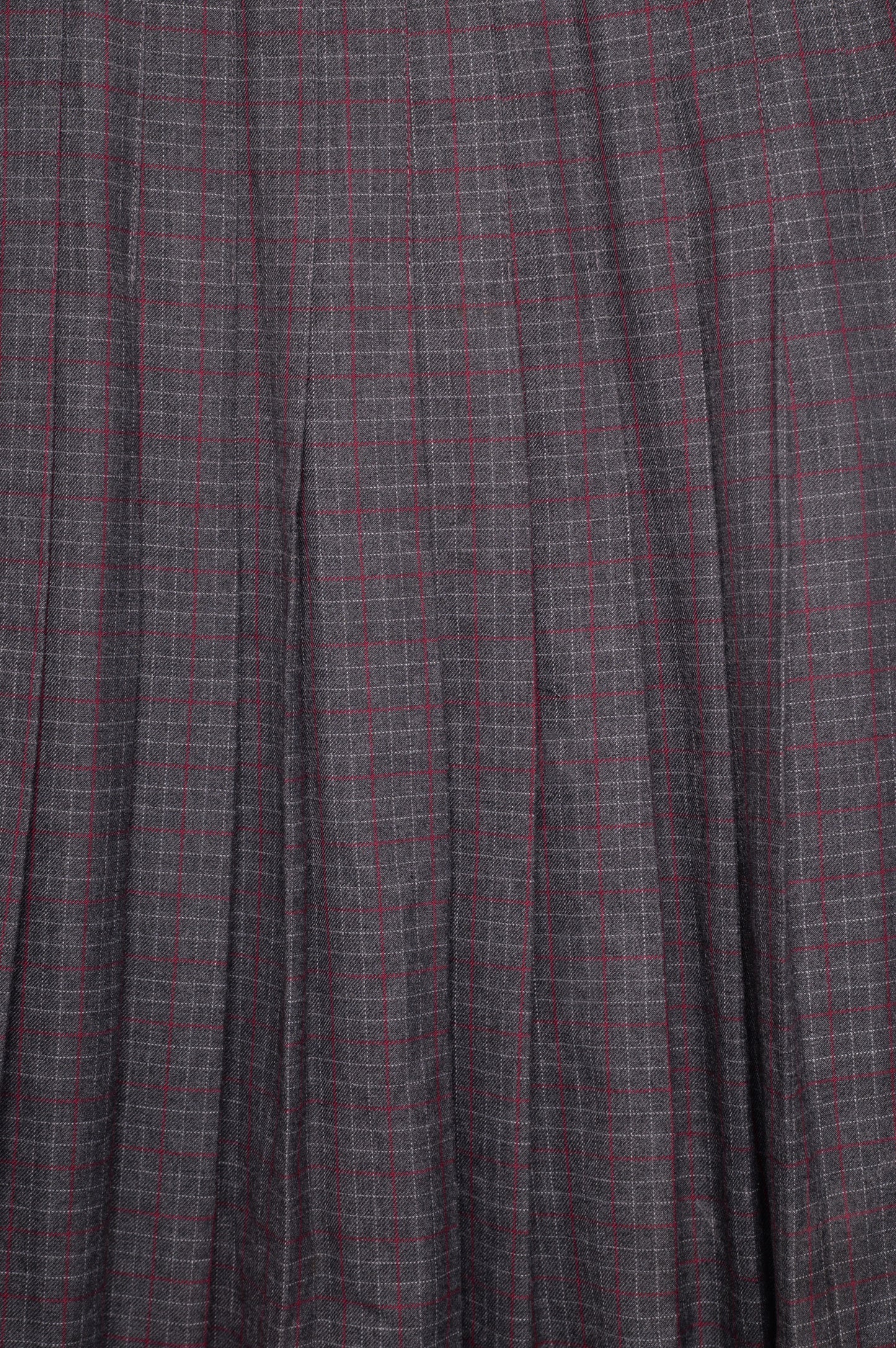 Pleated Plaid Midi Skirt