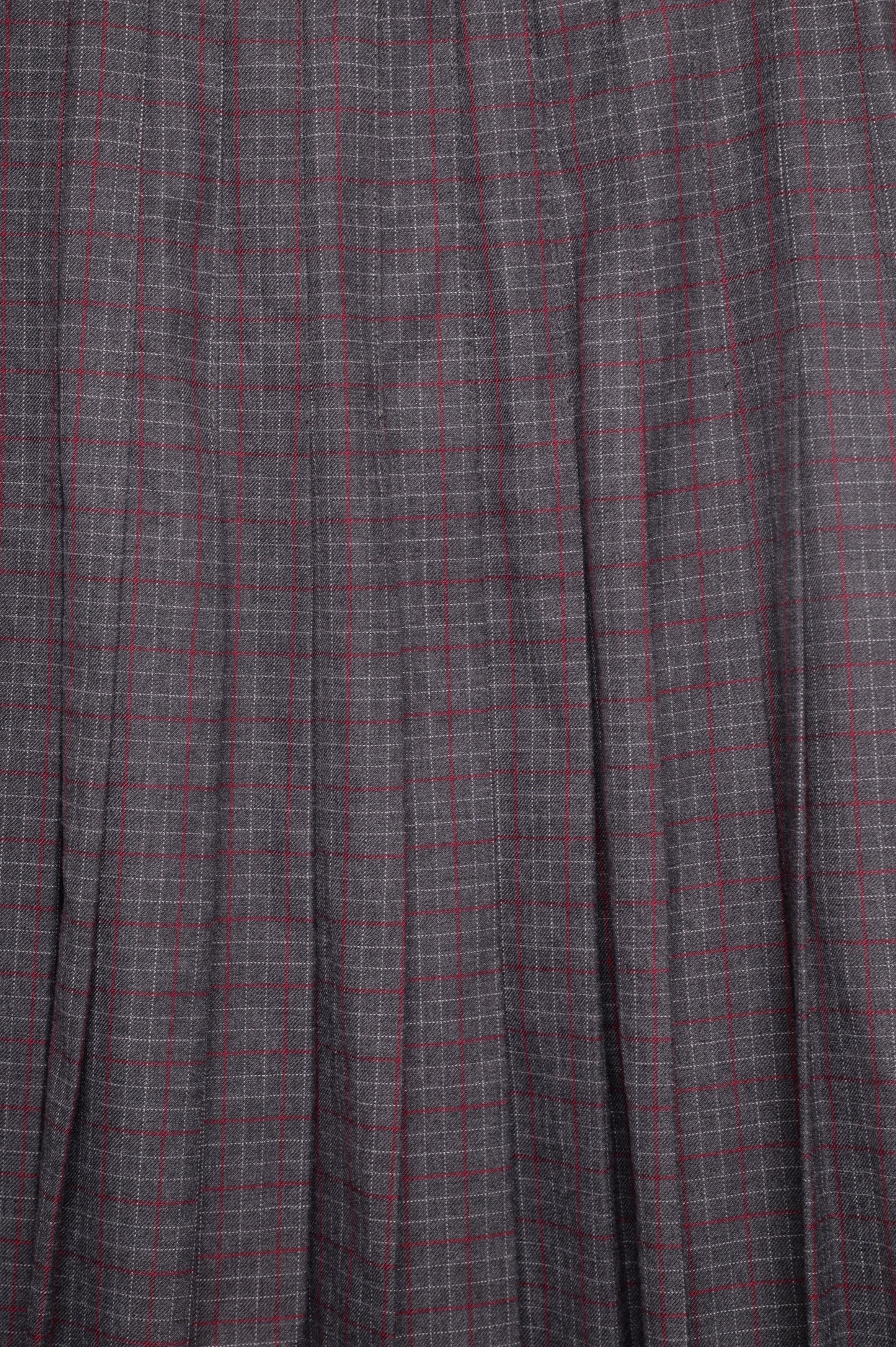 Plaid Pleated Midi Skirt