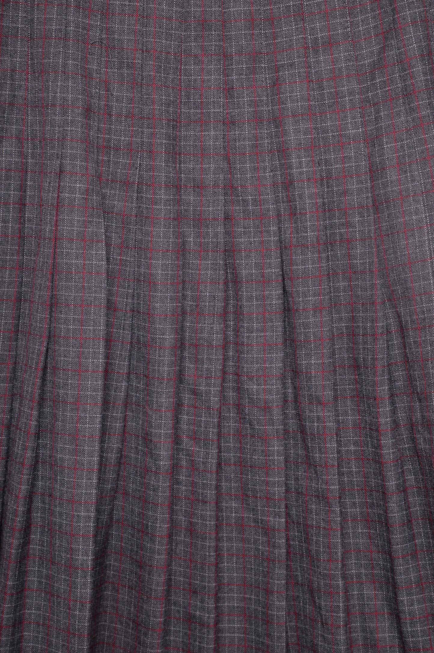 Plaid Pleated Midi Skirt