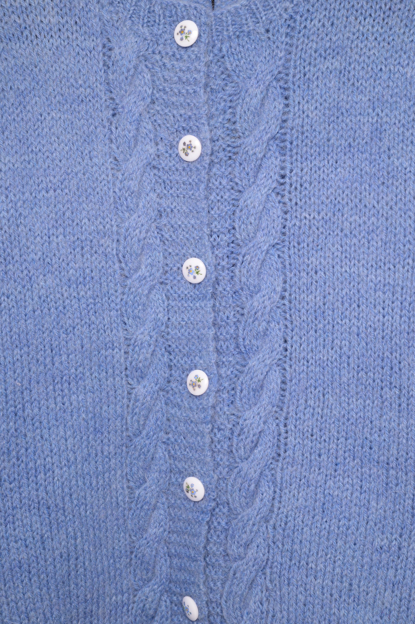 Blue Cable Knit Cardigan