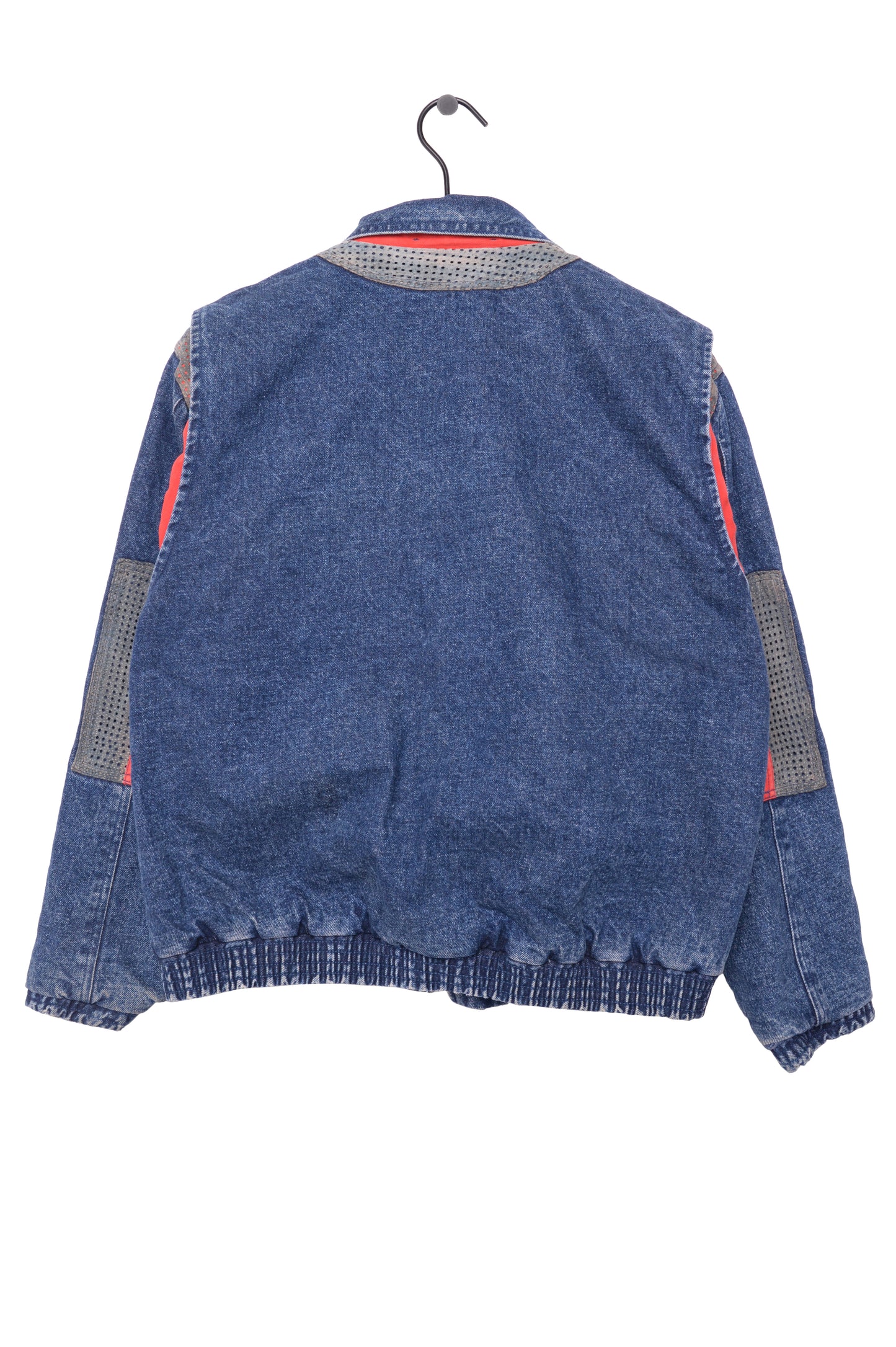Lined Denim Patchwork Bomber