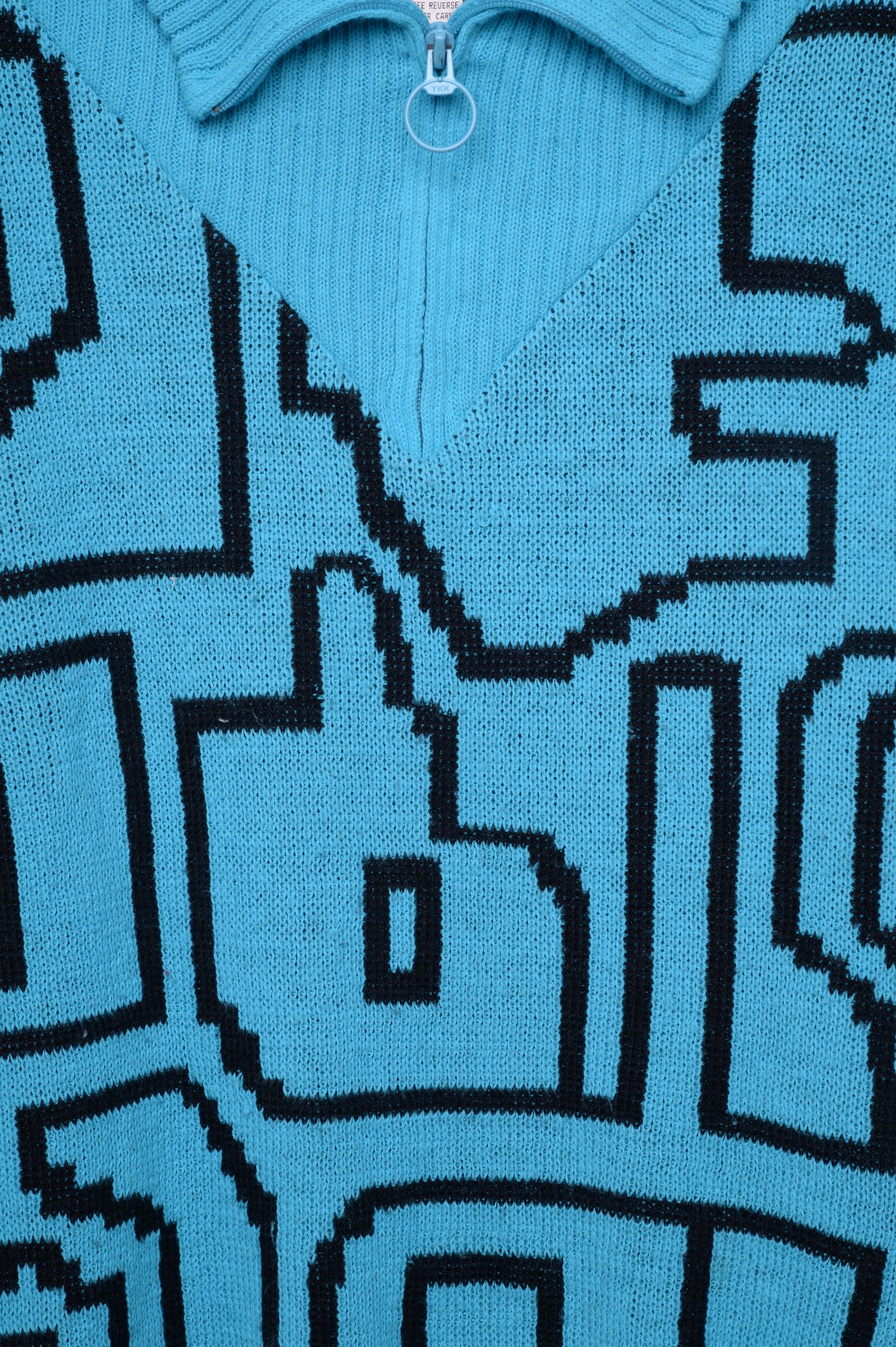 1980s Half-Zip Abstract Sweater
