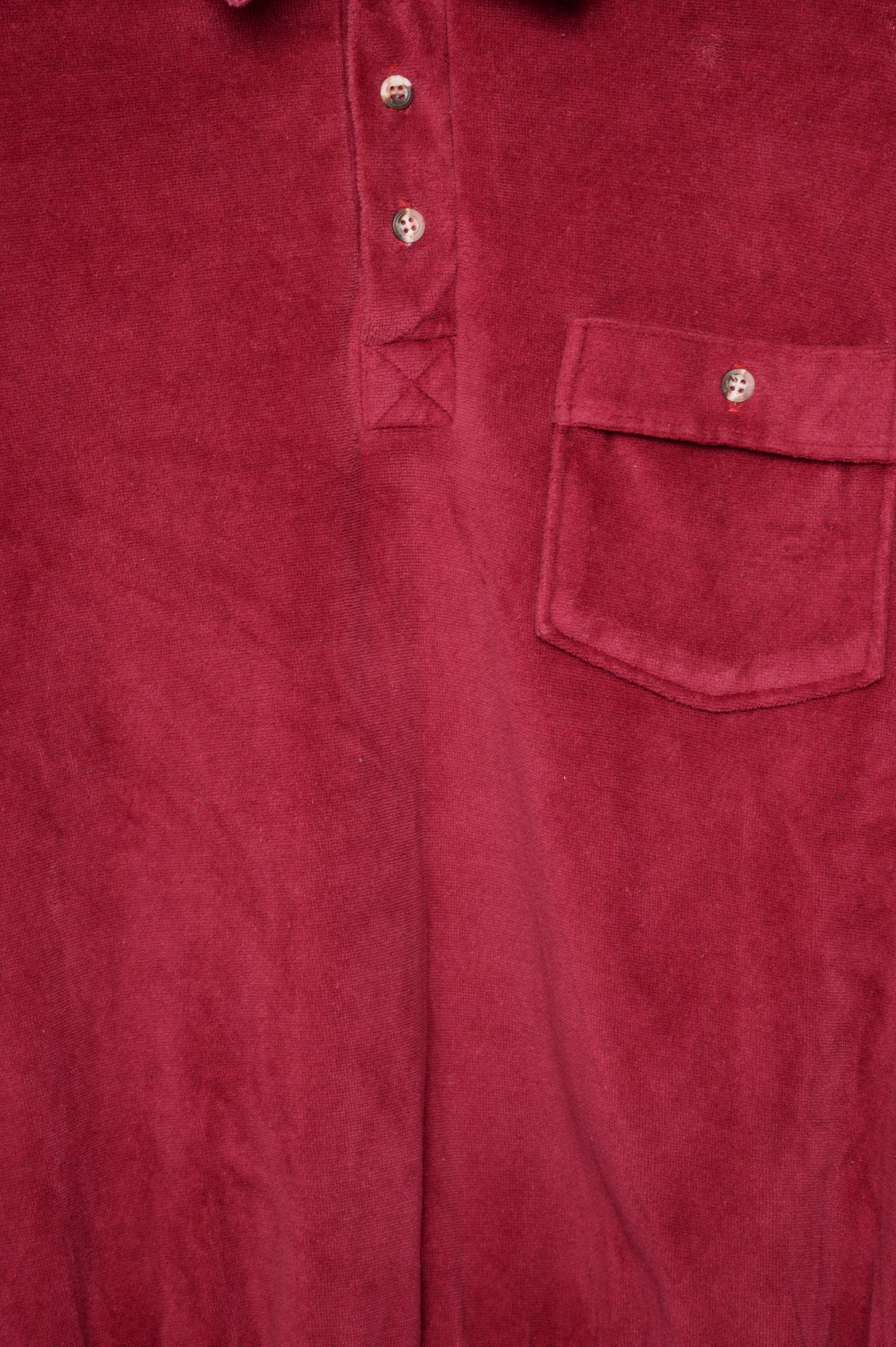 Burgundy Velour Polo Shirt