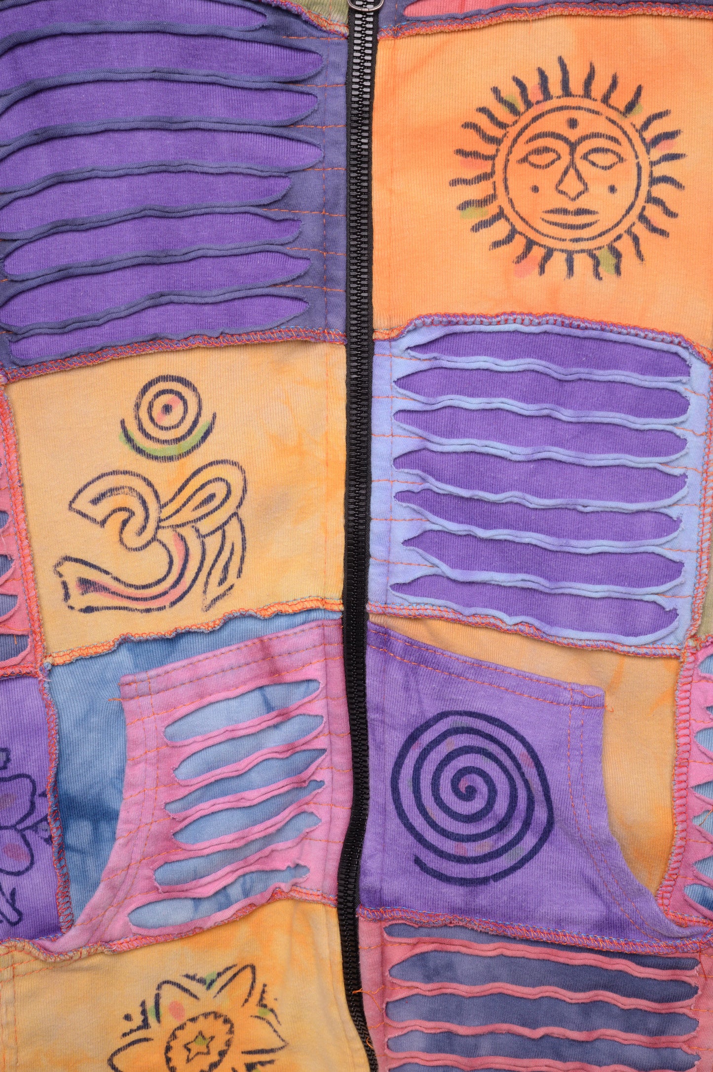 Y2K Patchwork Zip-Up Hoodie