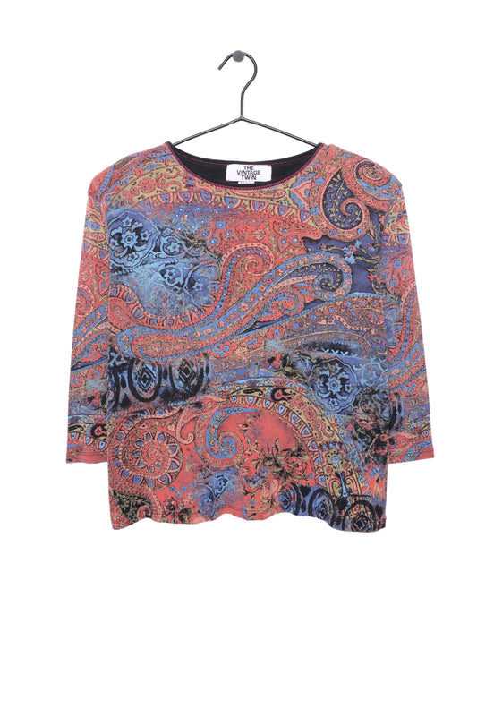 Y2K Paisley All-Over Top