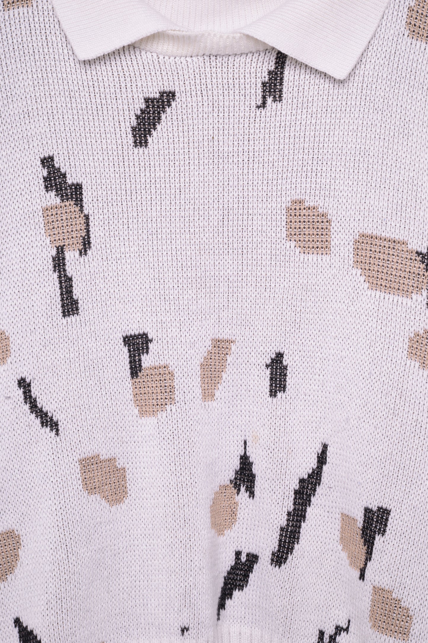 Abstract Collared Sweater