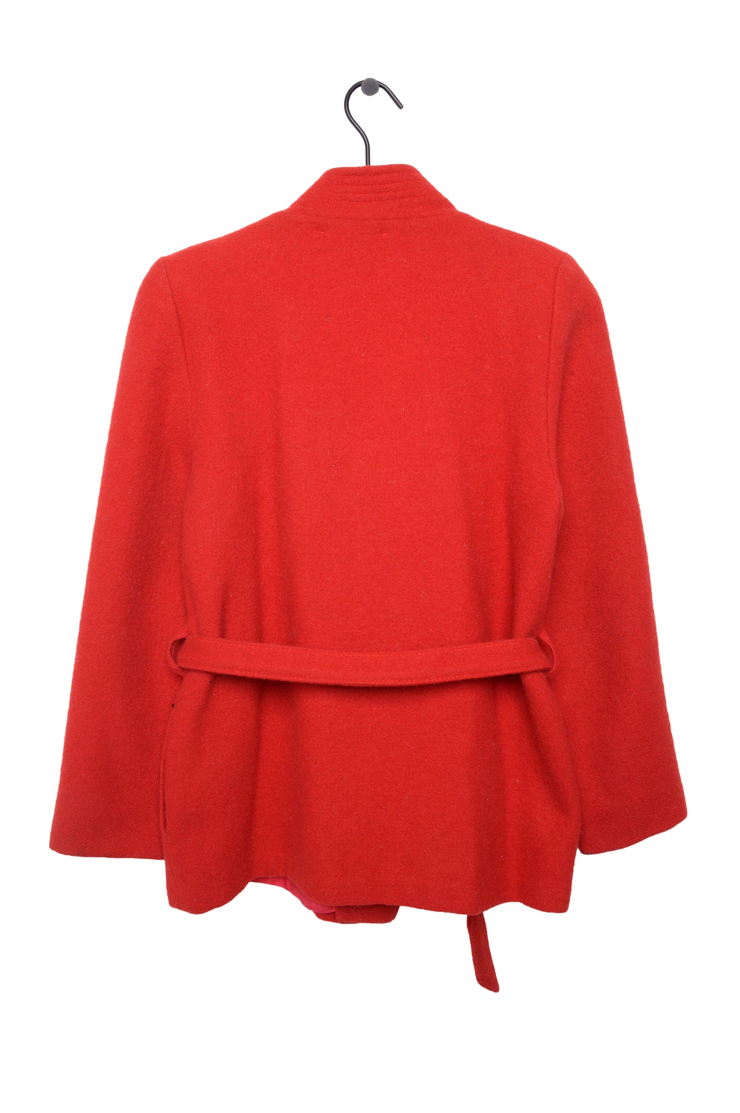 Cherry Red Belted Wool Jacket